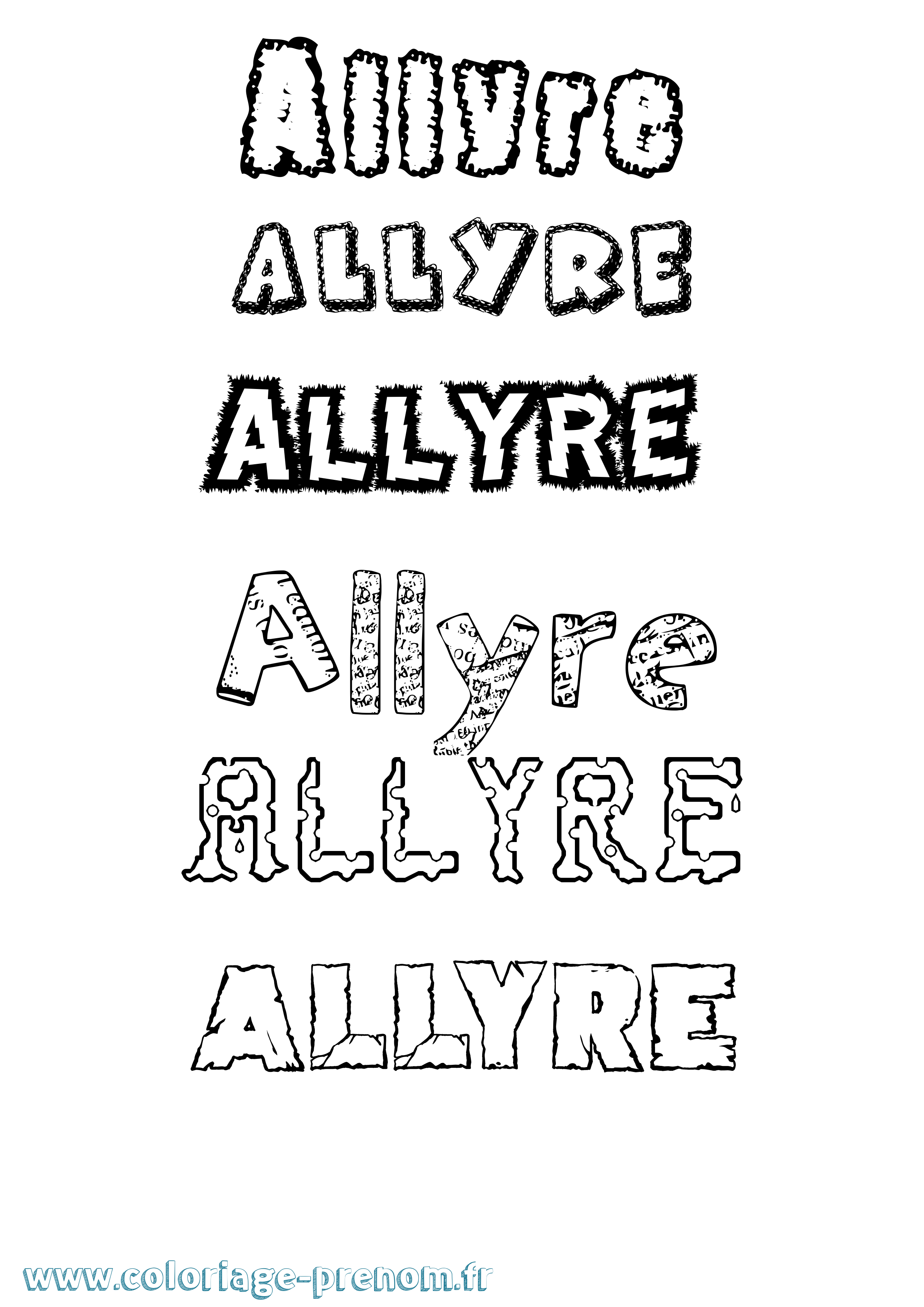 Coloriage prénom Allyre Destructuré