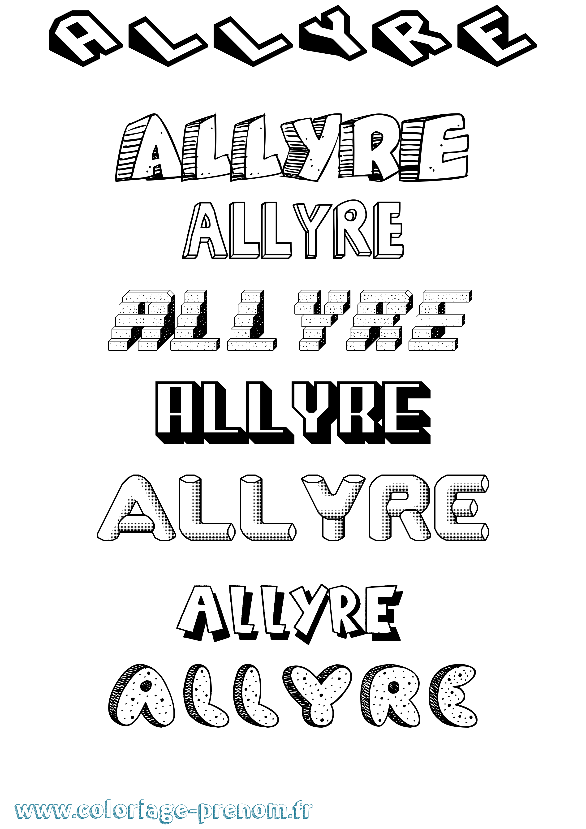 Coloriage prénom Allyre Effet 3D