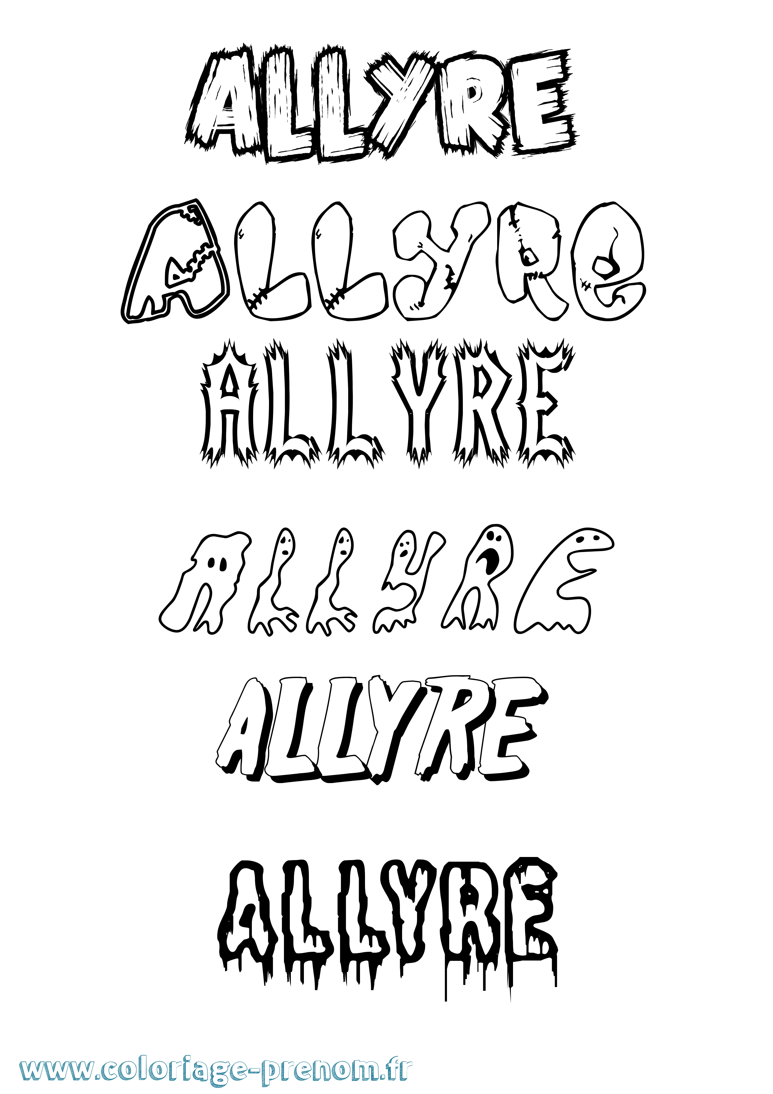 Coloriage prénom Allyre Frisson
