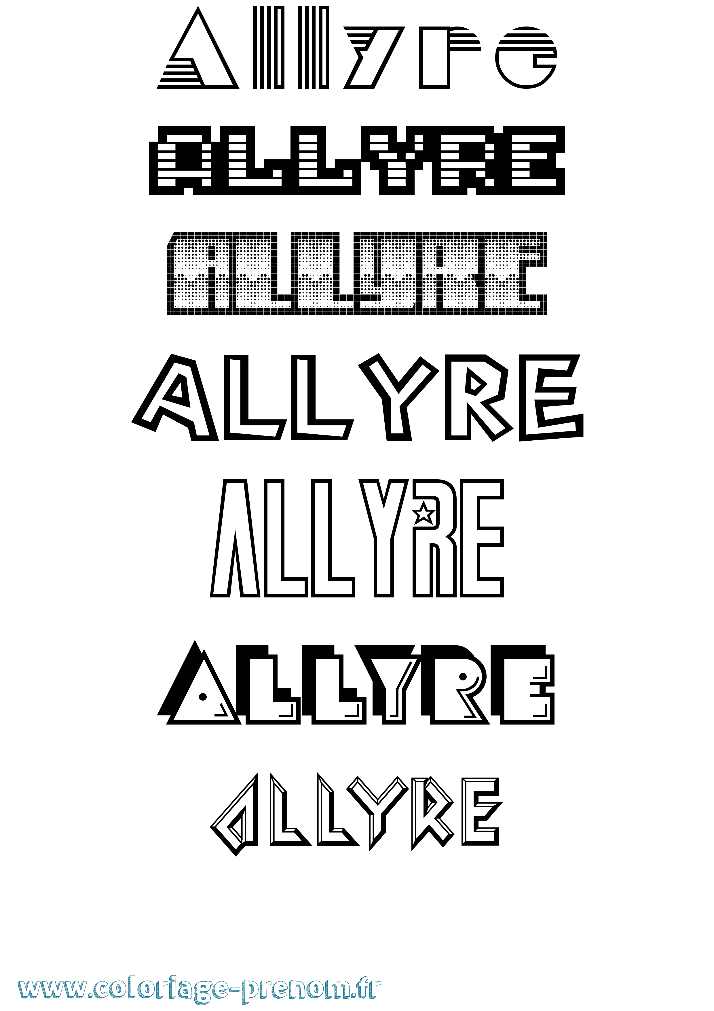 Coloriage prénom Allyre Jeux Vidéos