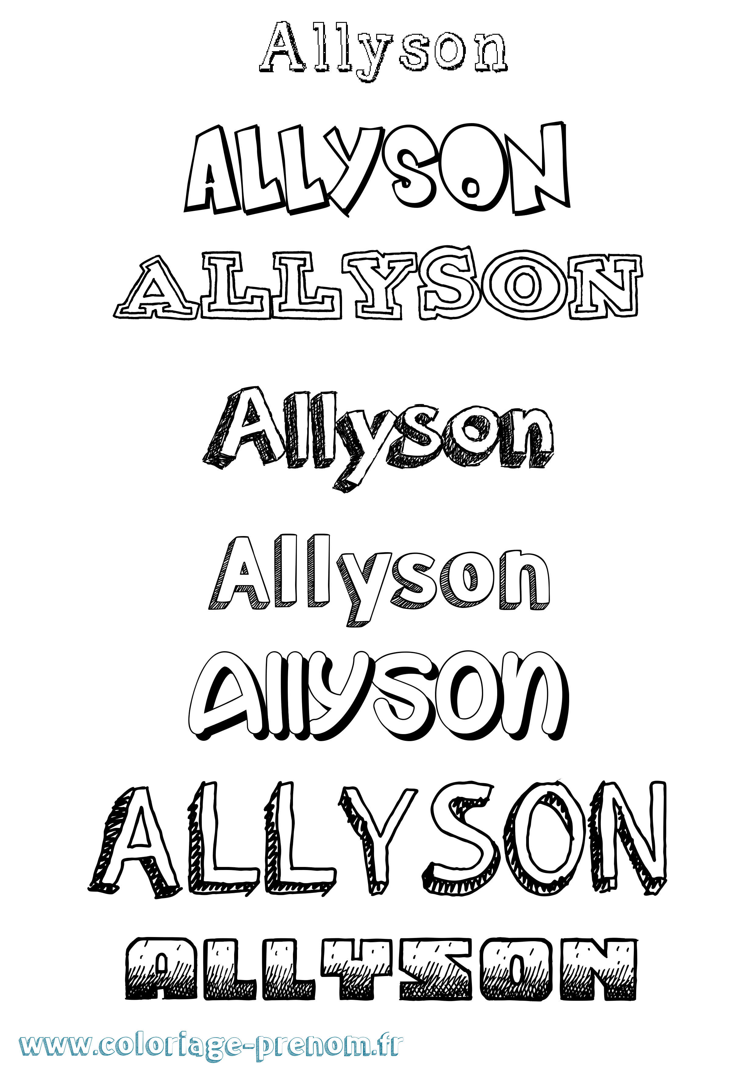 Coloriage prénom Allyson Dessiné