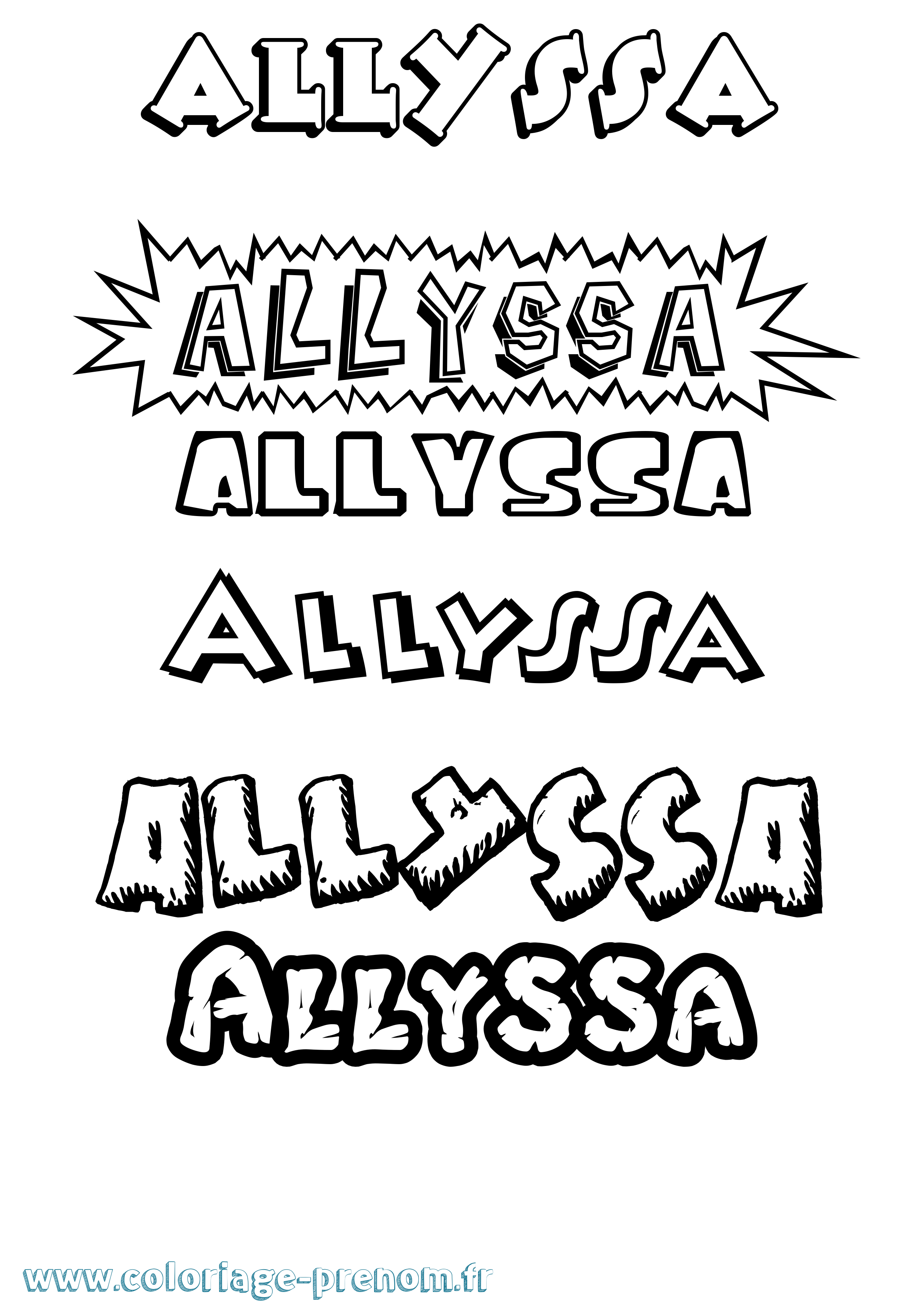 Coloriage prénom Allyssa Dessin Animé