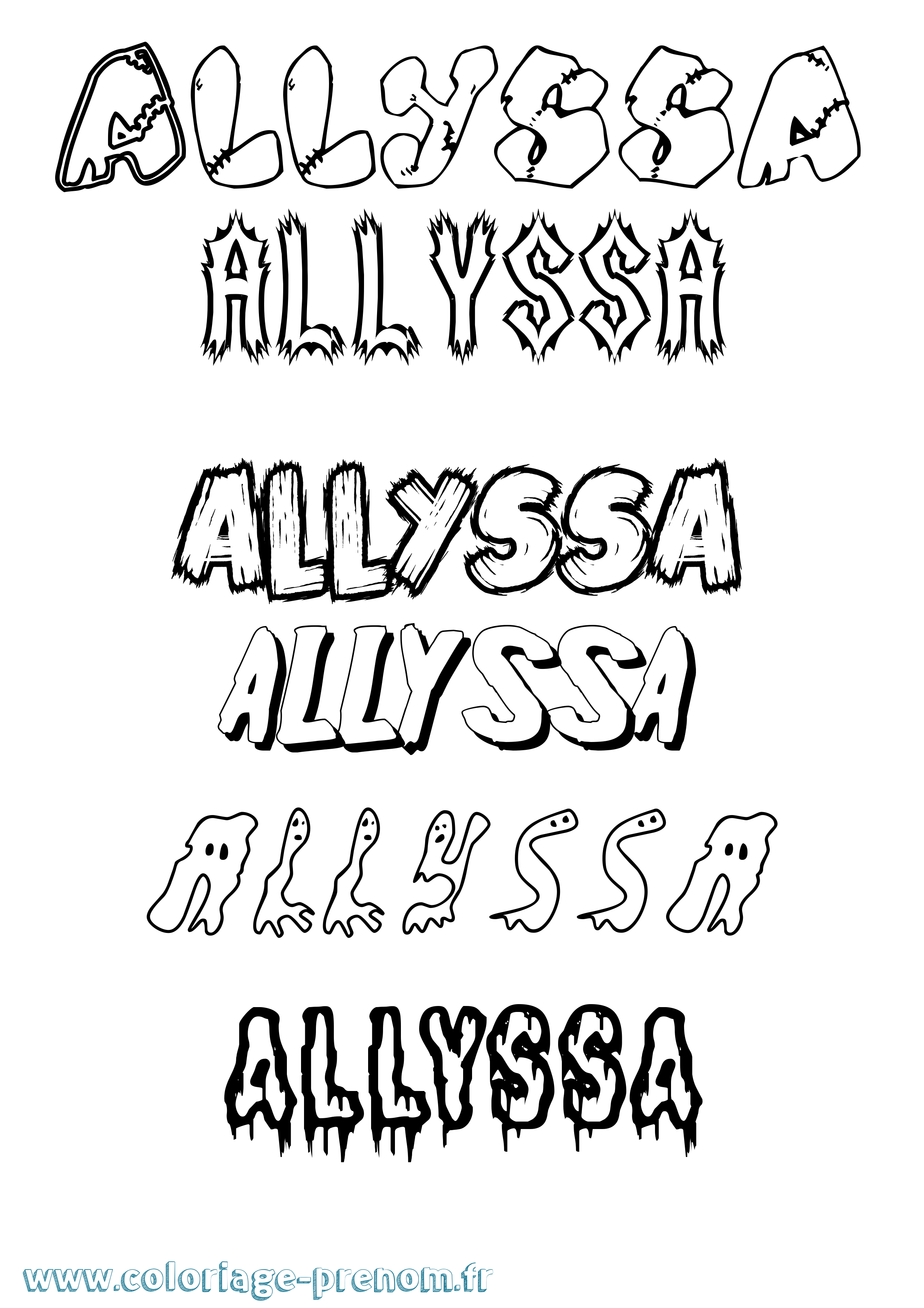 Coloriage prénom Allyssa Frisson