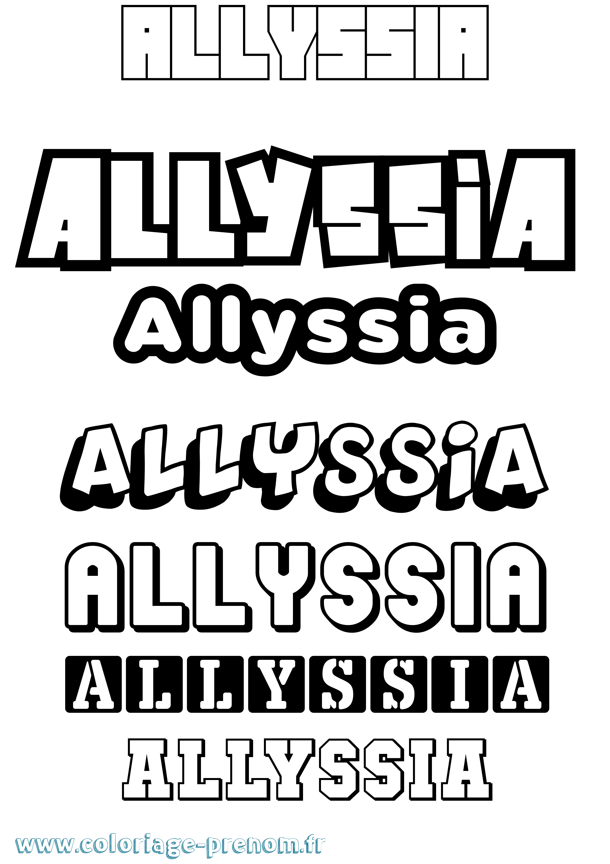 Coloriage prénom Allyssia Simple
