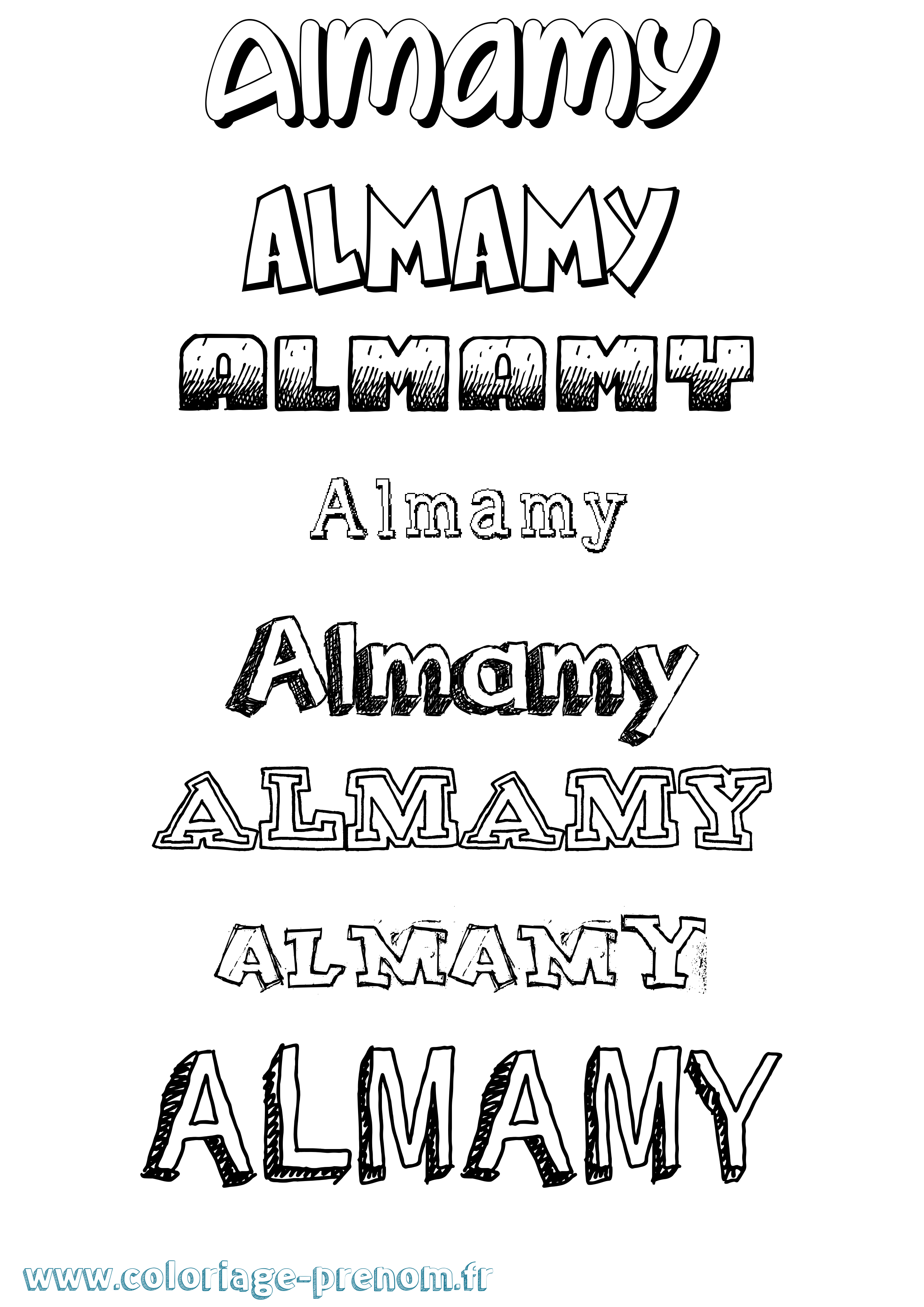 Coloriage prénom Almamy Dessiné