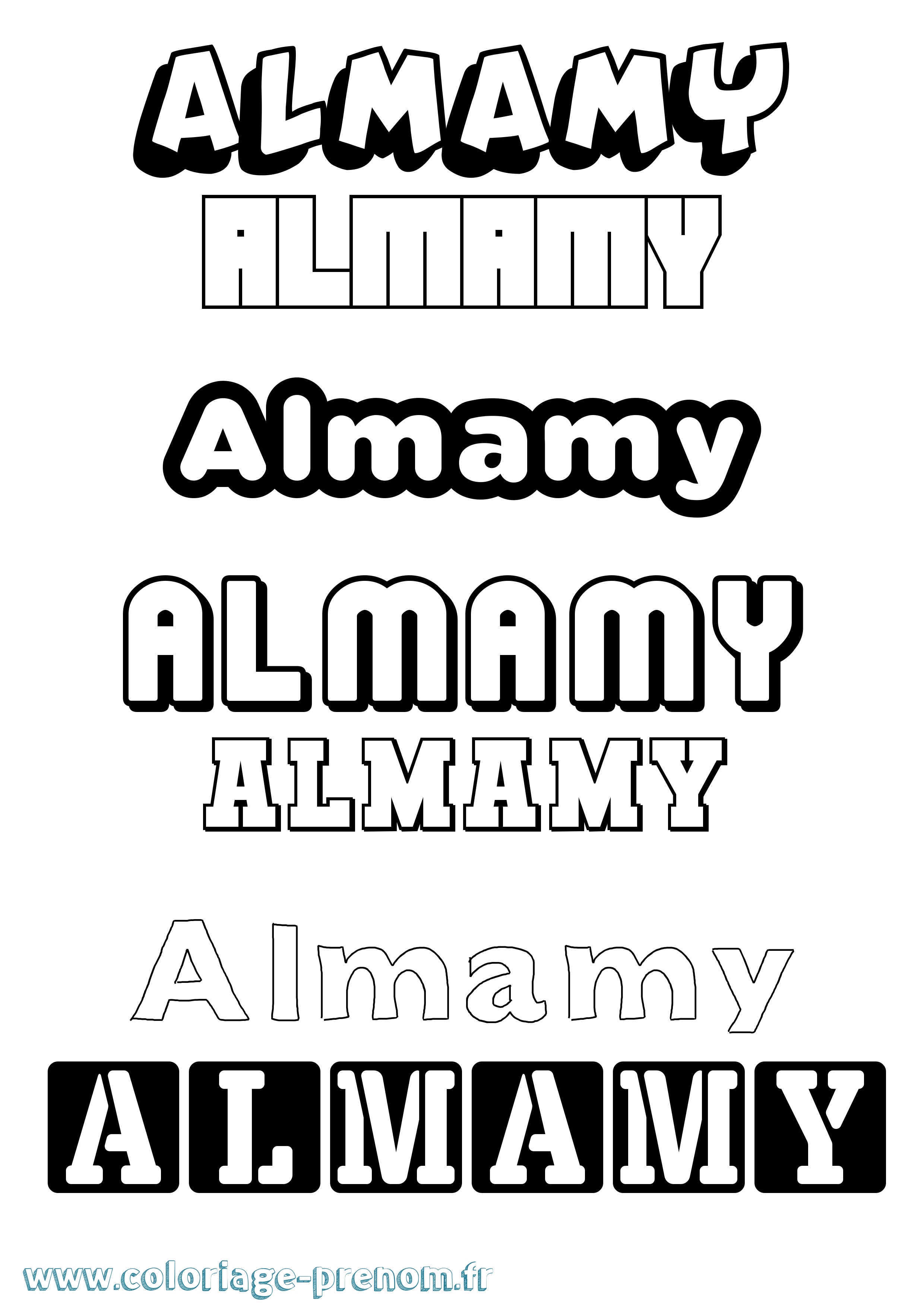 Coloriage prénom Almamy Simple