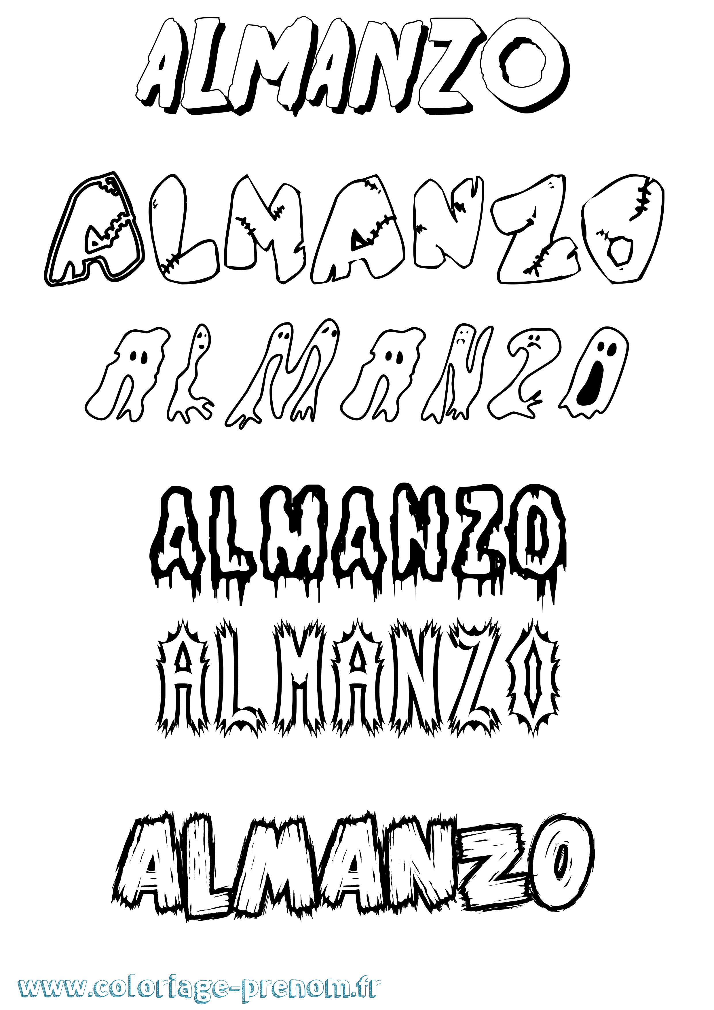Coloriage Almanzo Frisson Coloriage prénom Almanzo Frisson
