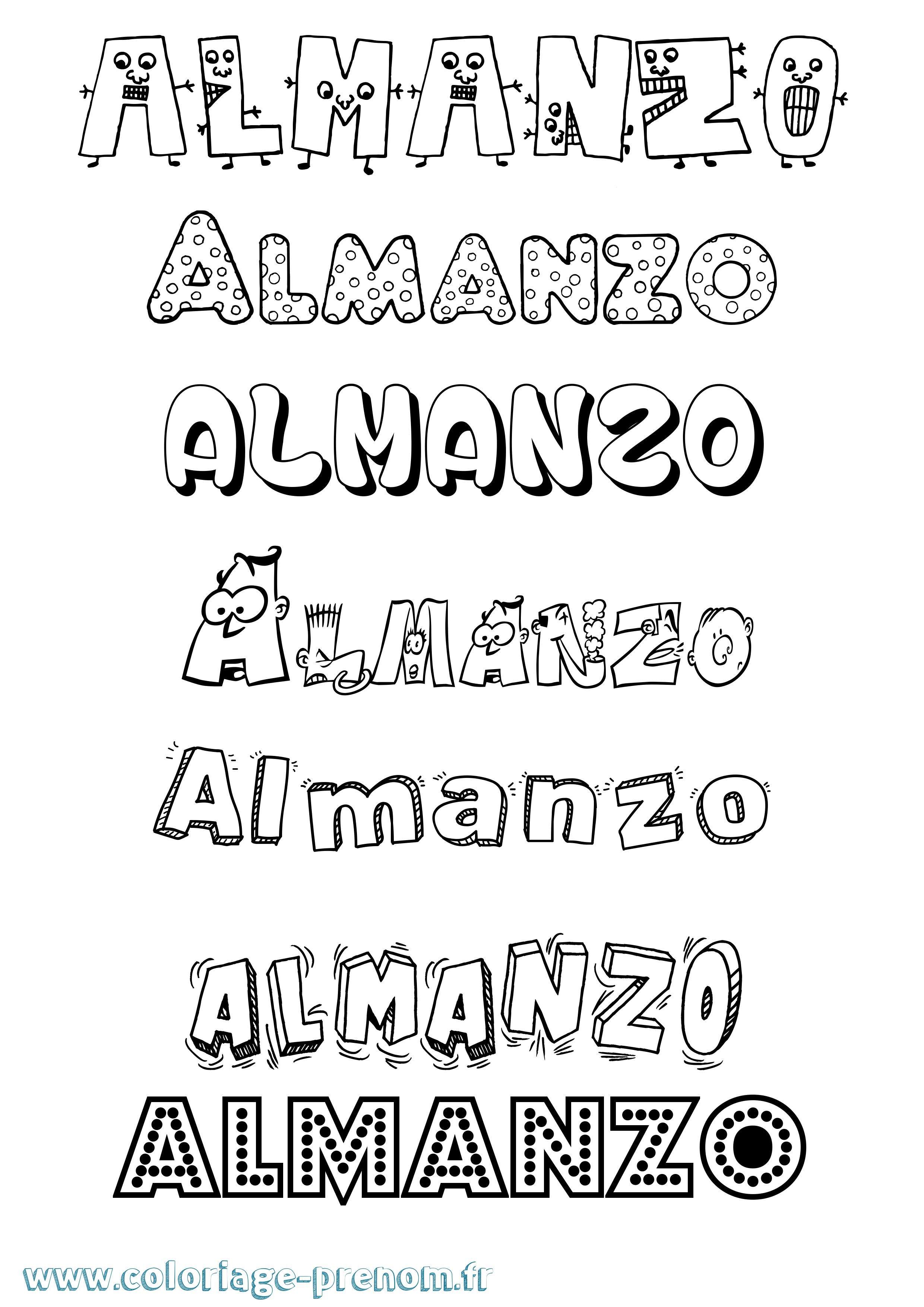 Coloriage Almanzo Fun Coloriage prénom Almanzo Fun