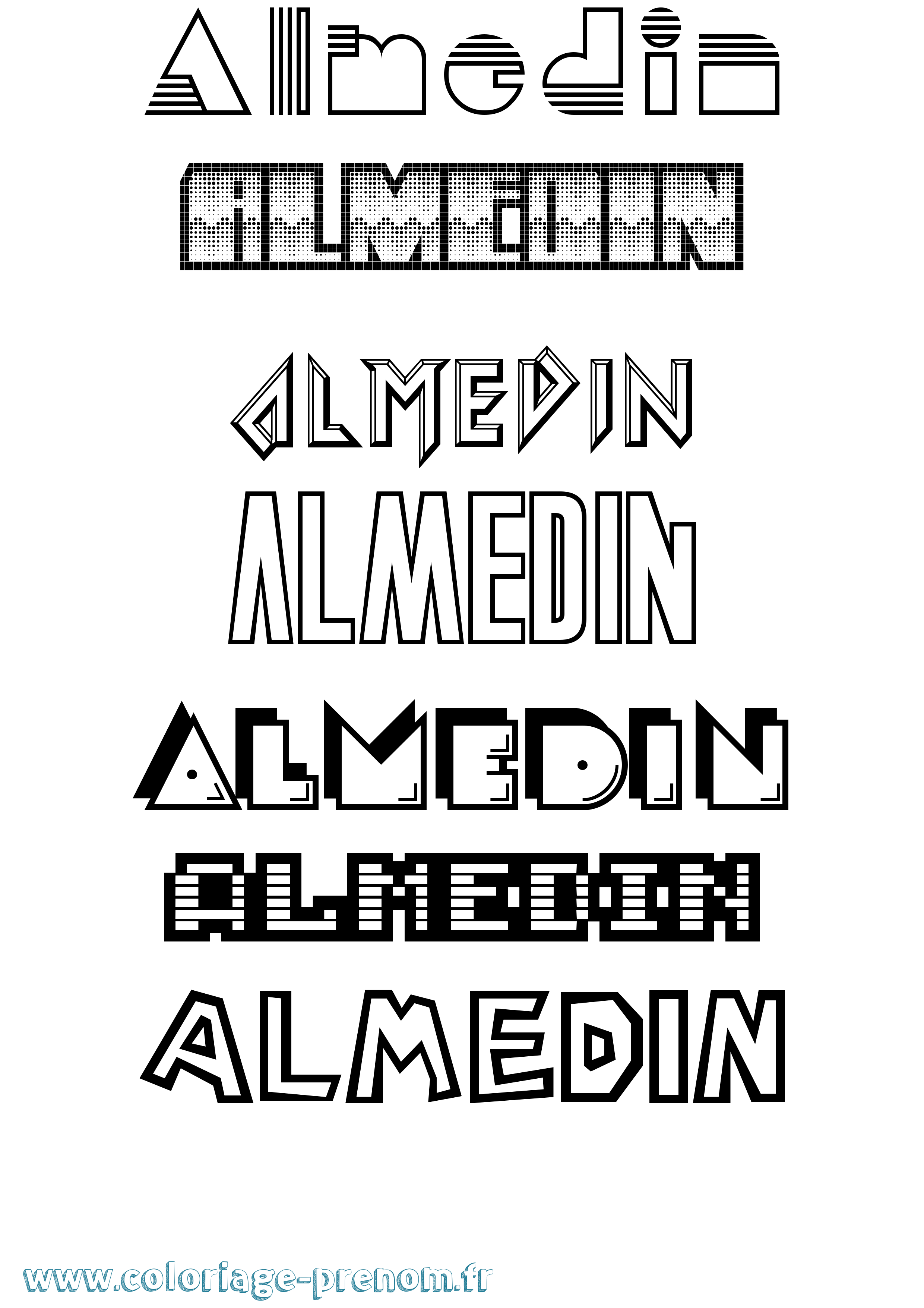 Coloriage prénom Almedin Jeux Vidéos