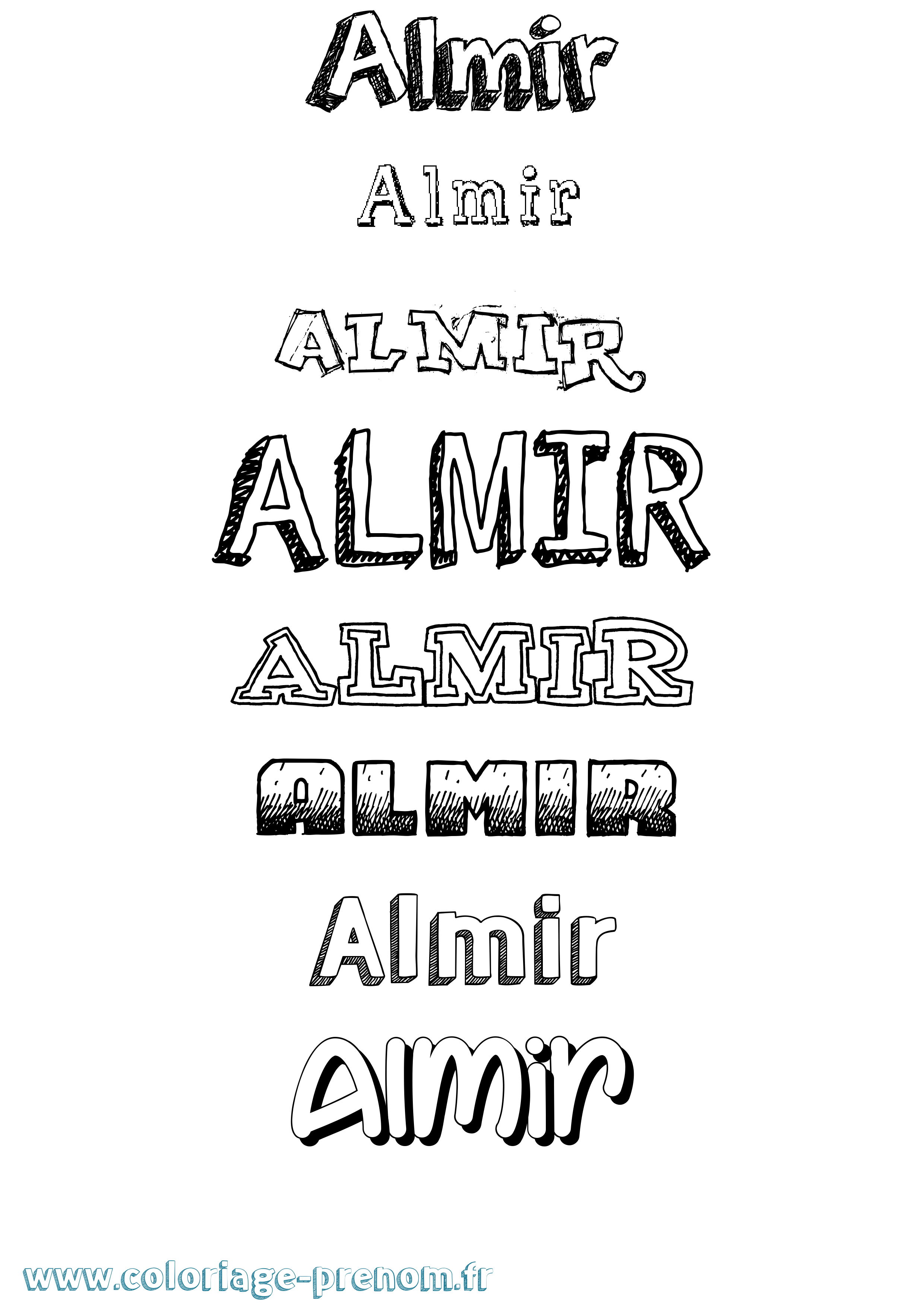 Coloriage prénom Almir Dessiné
