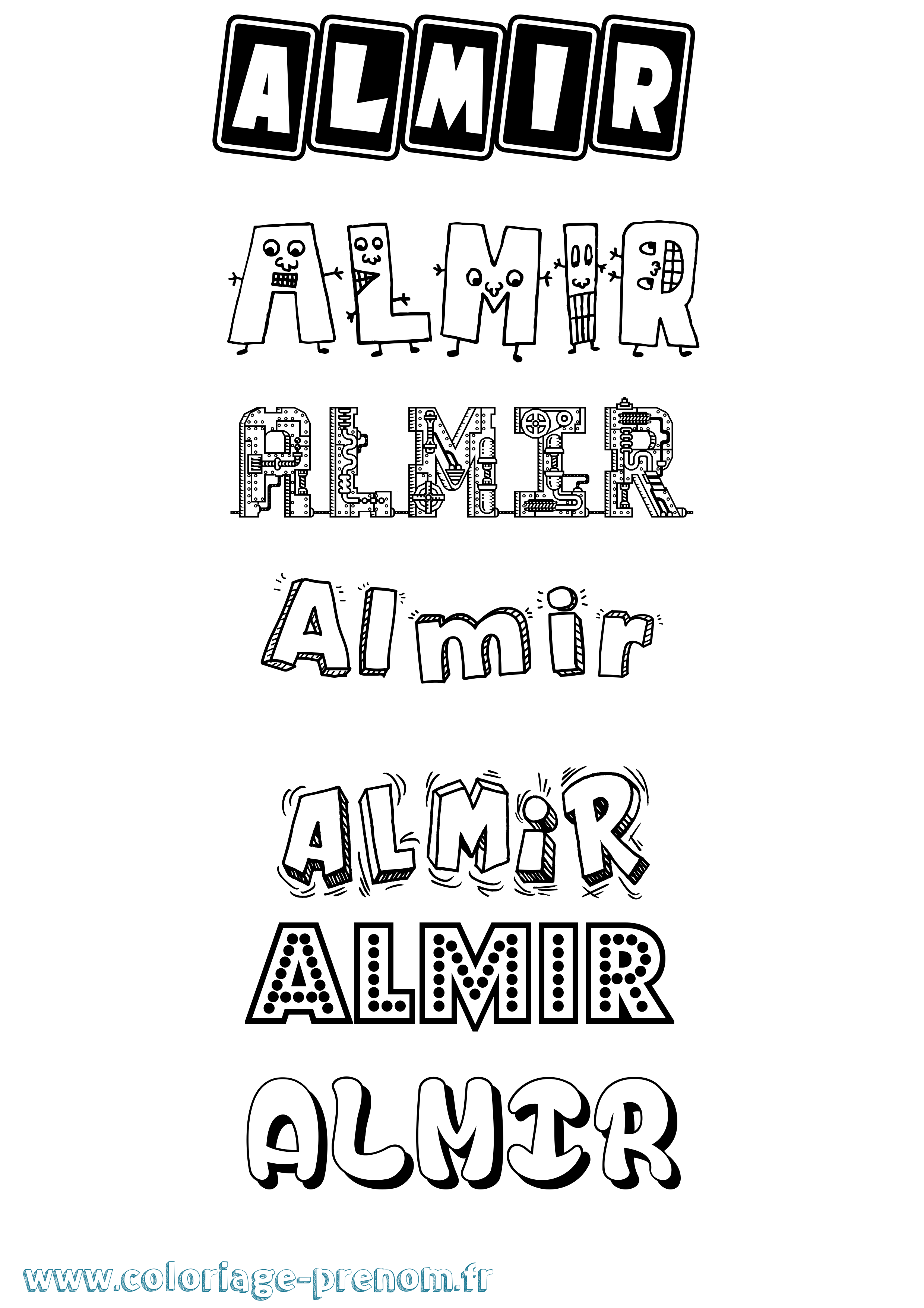 Coloriage prénom Almir Fun