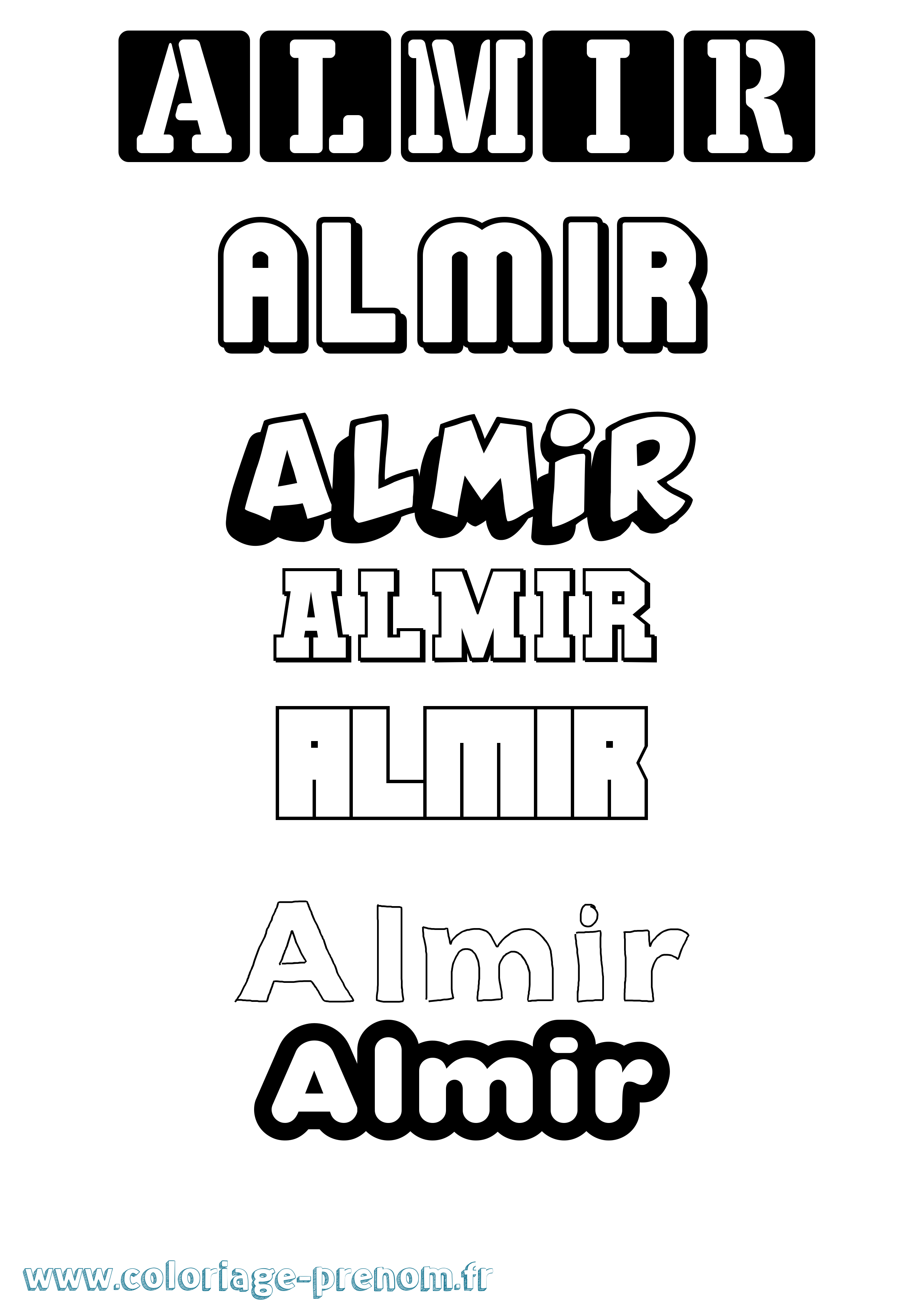 Coloriage prénom Almir Simple