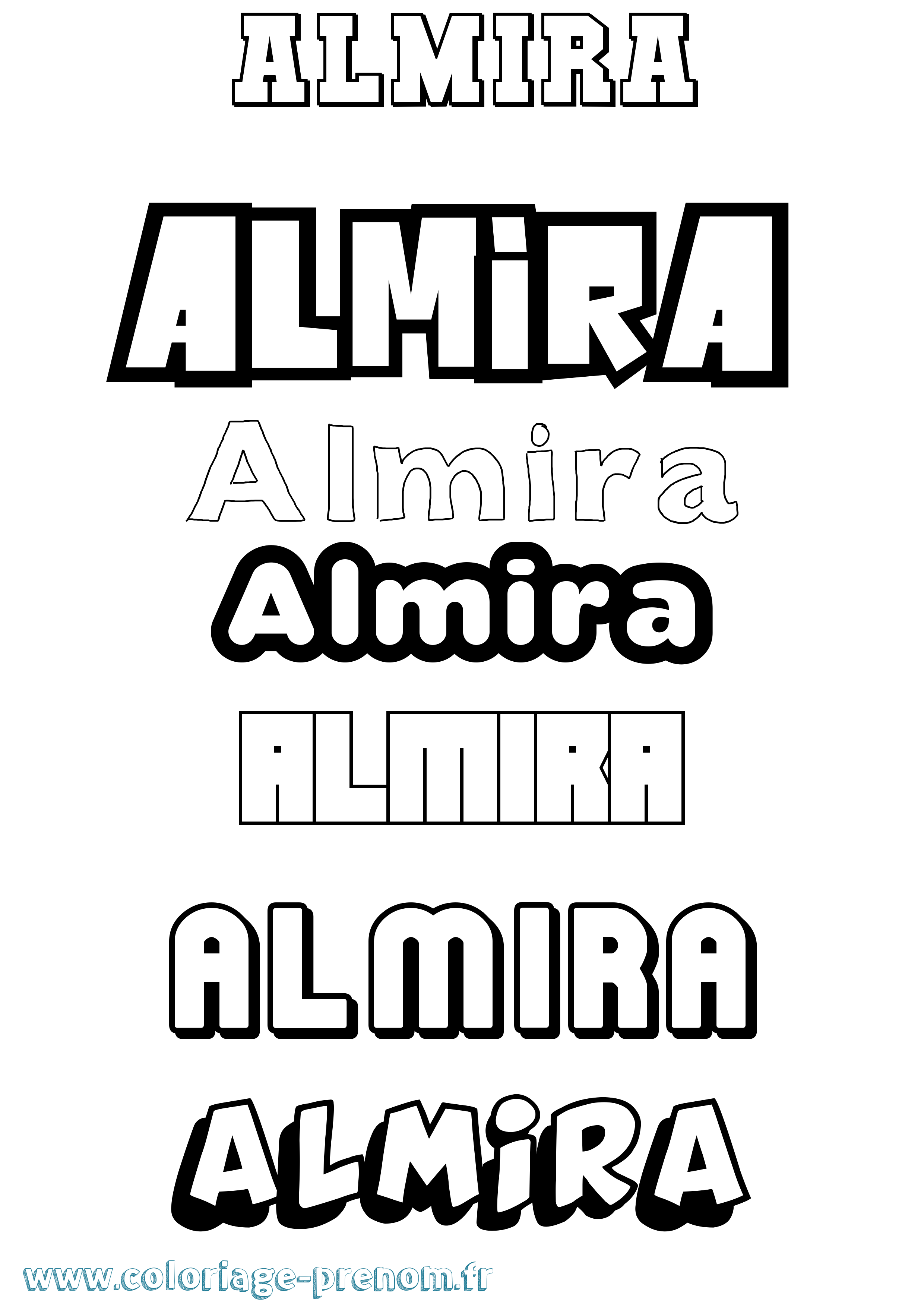 Coloriage prénom Almira Simple