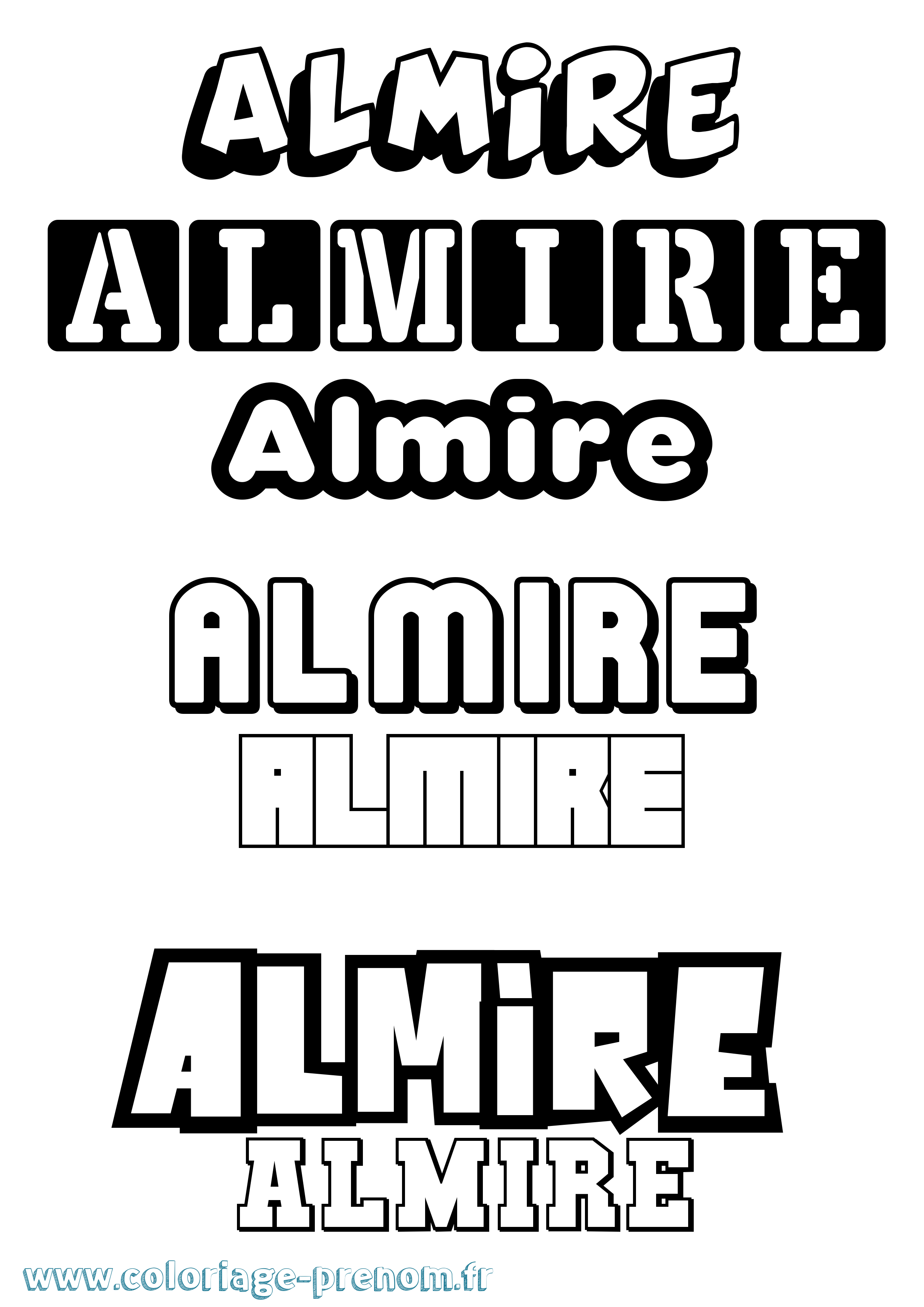Coloriage prénom Almire Simple