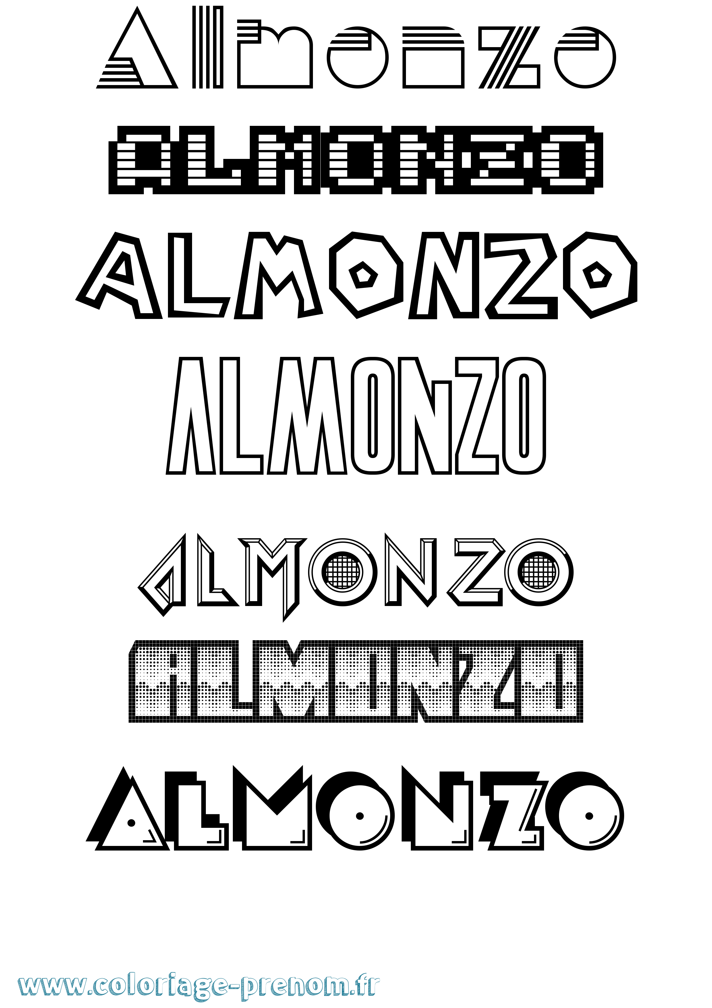 Coloriage prénom Almonzo Jeux Vidéos