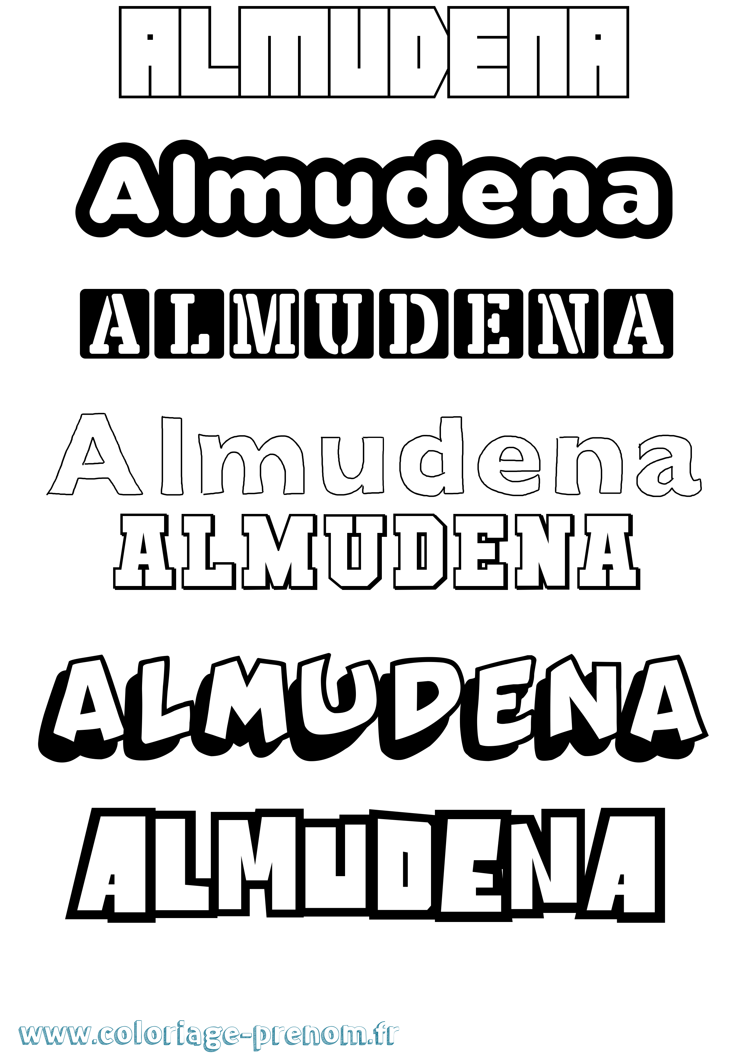 Coloriage prénom Almudena Simple