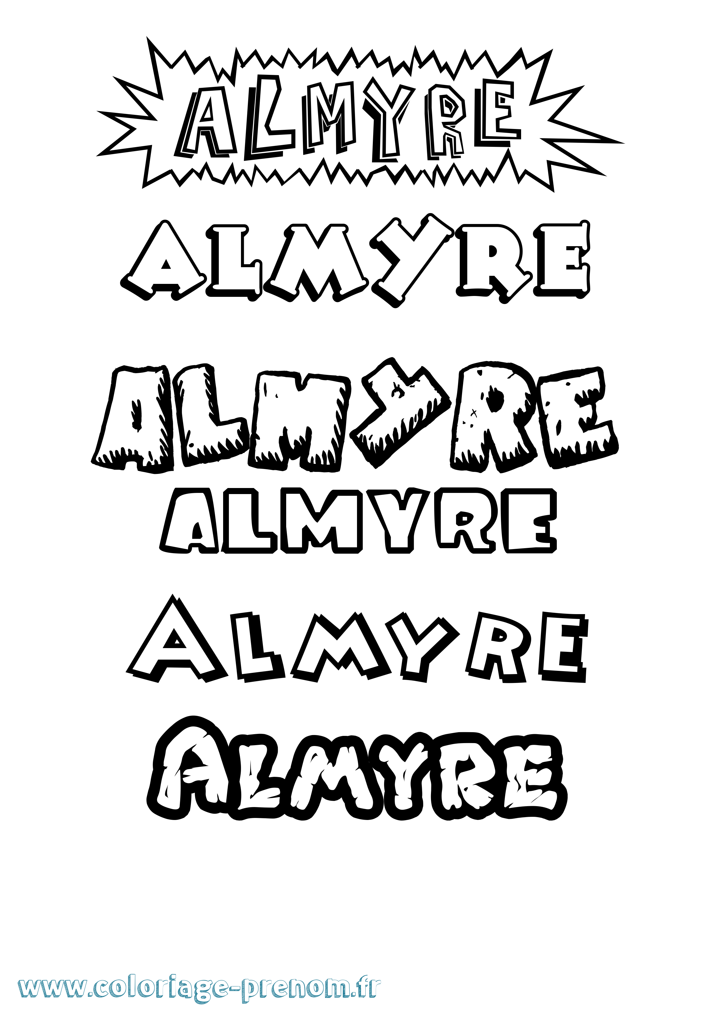 Coloriage prénom Almyre Dessin Animé