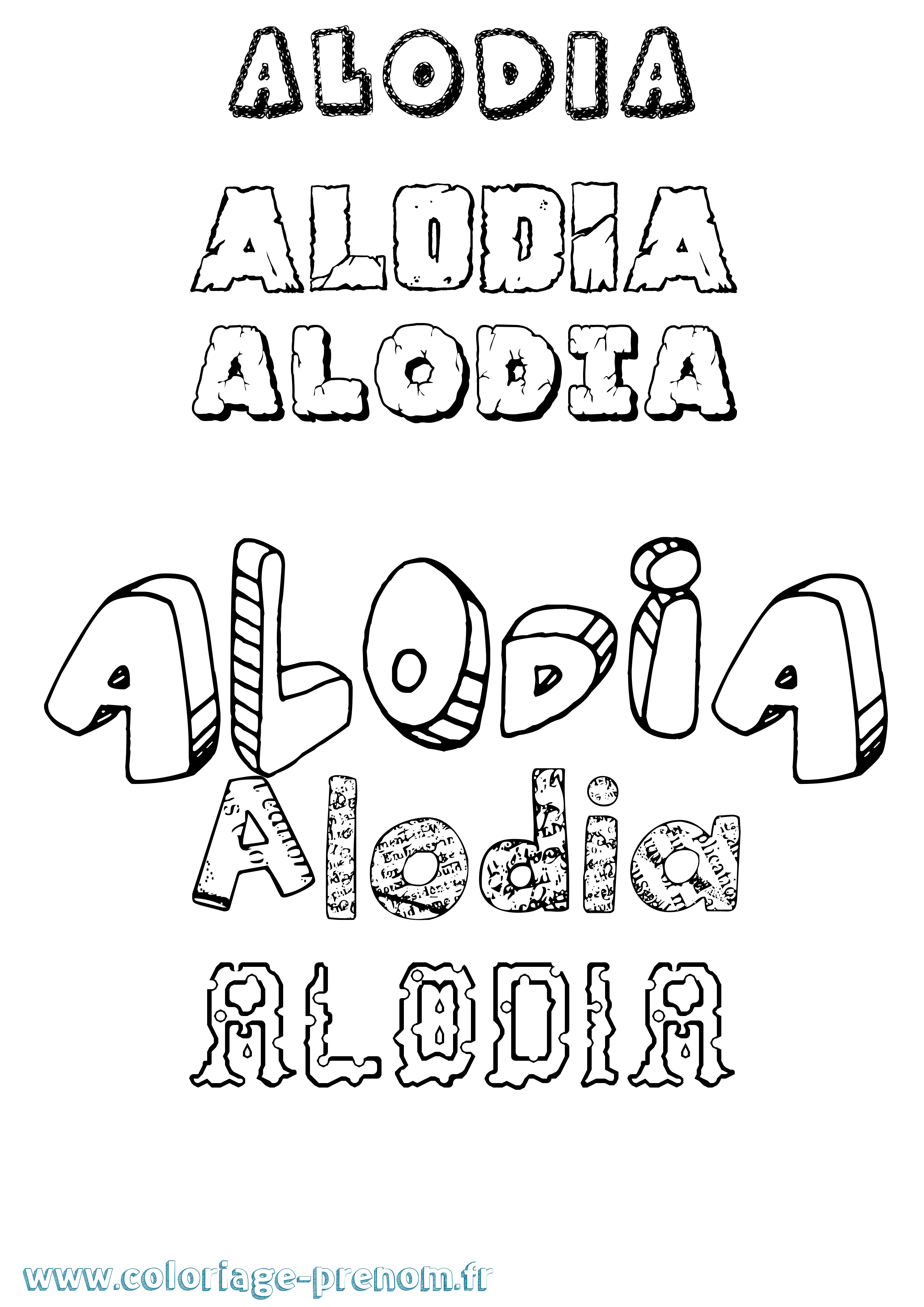 Coloriage prénom Alodia Destructuré