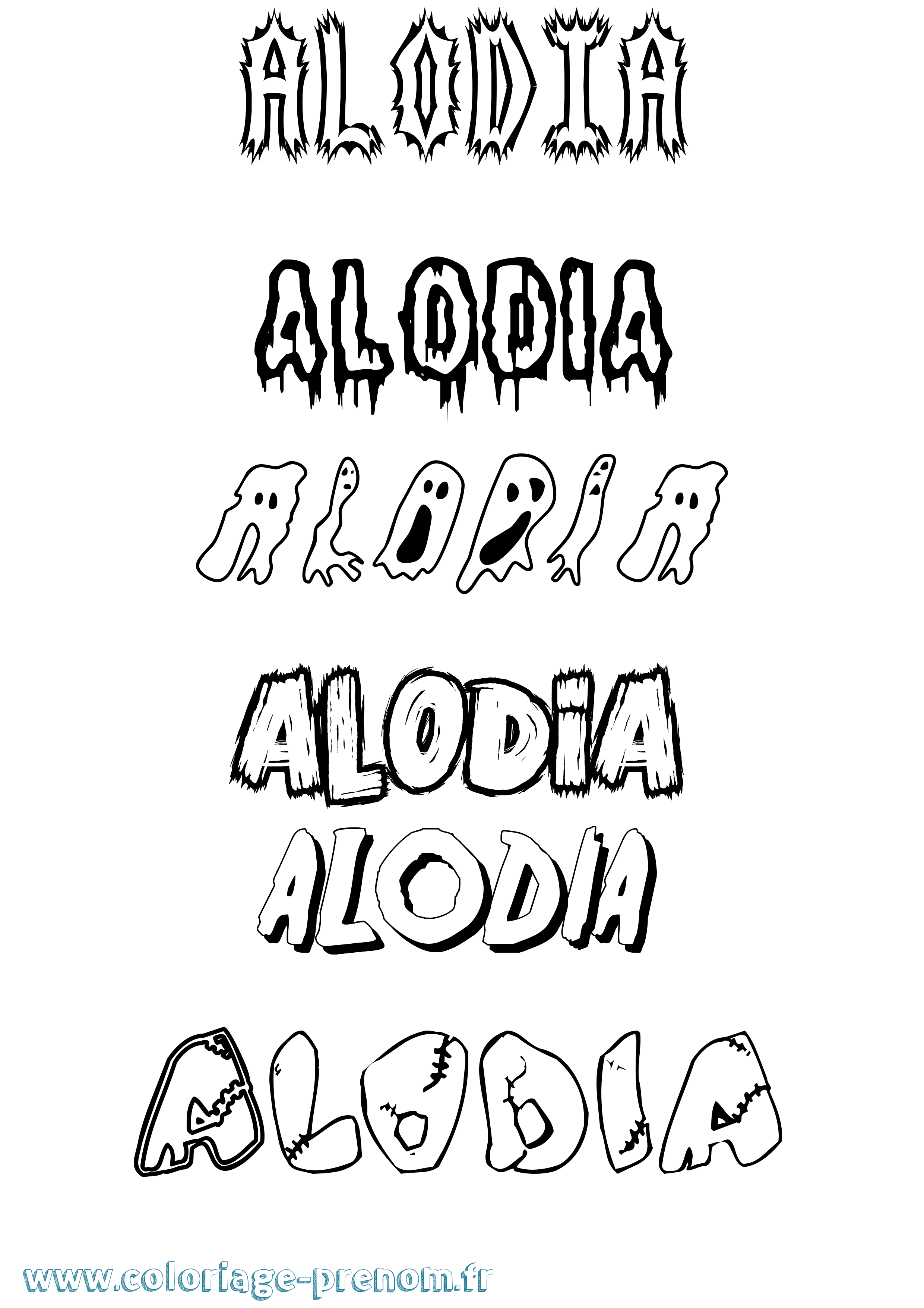 Coloriage prénom Alodia Frisson