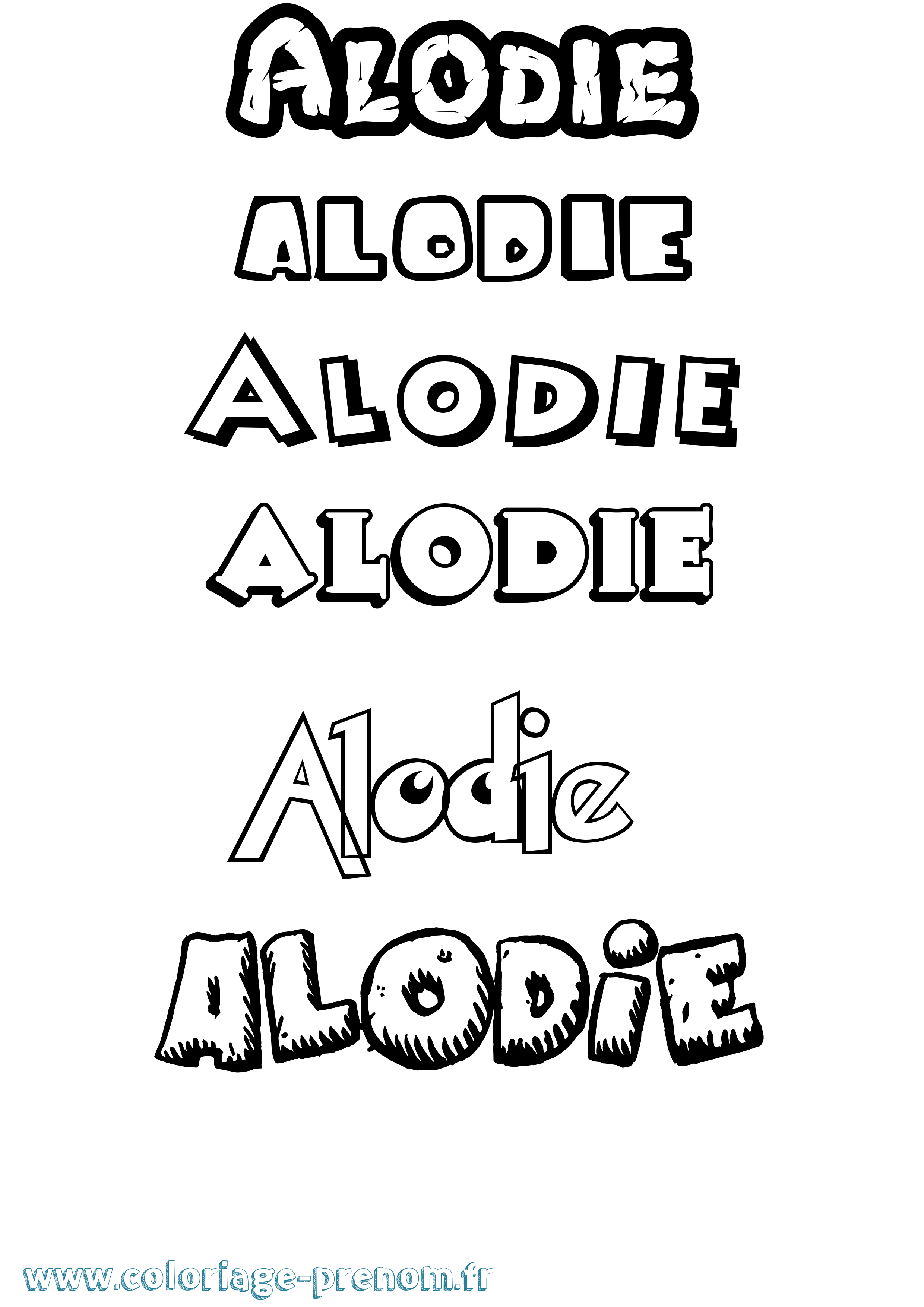 Coloriage prénom Alodie Dessin Animé