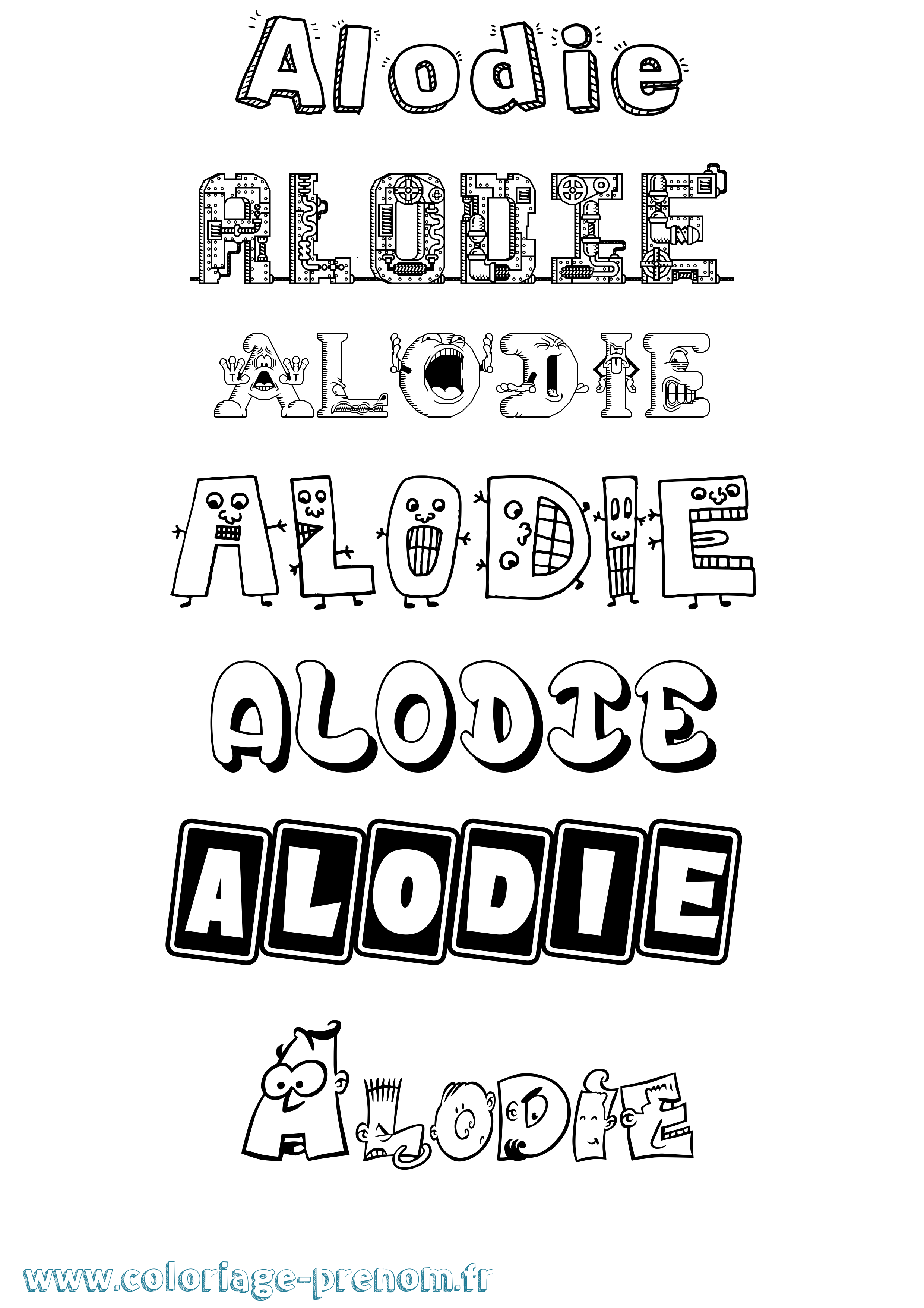 Coloriage prénom Alodie Fun