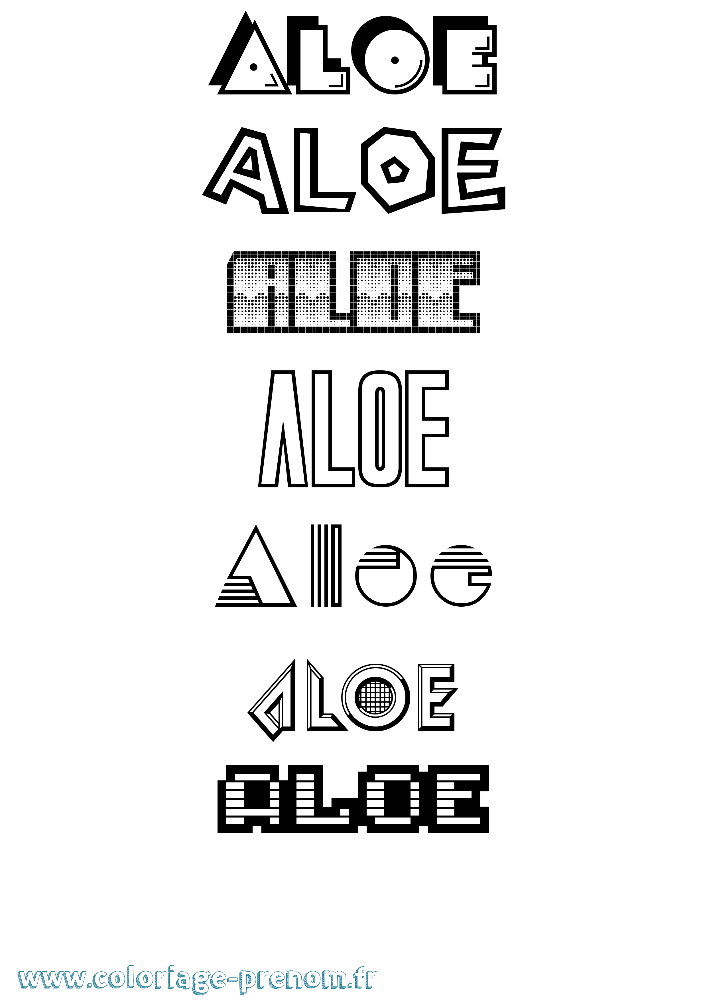 Coloriage Aloe Jeux Vidéos Coloriage prénom Aloe Jeux Vidéos