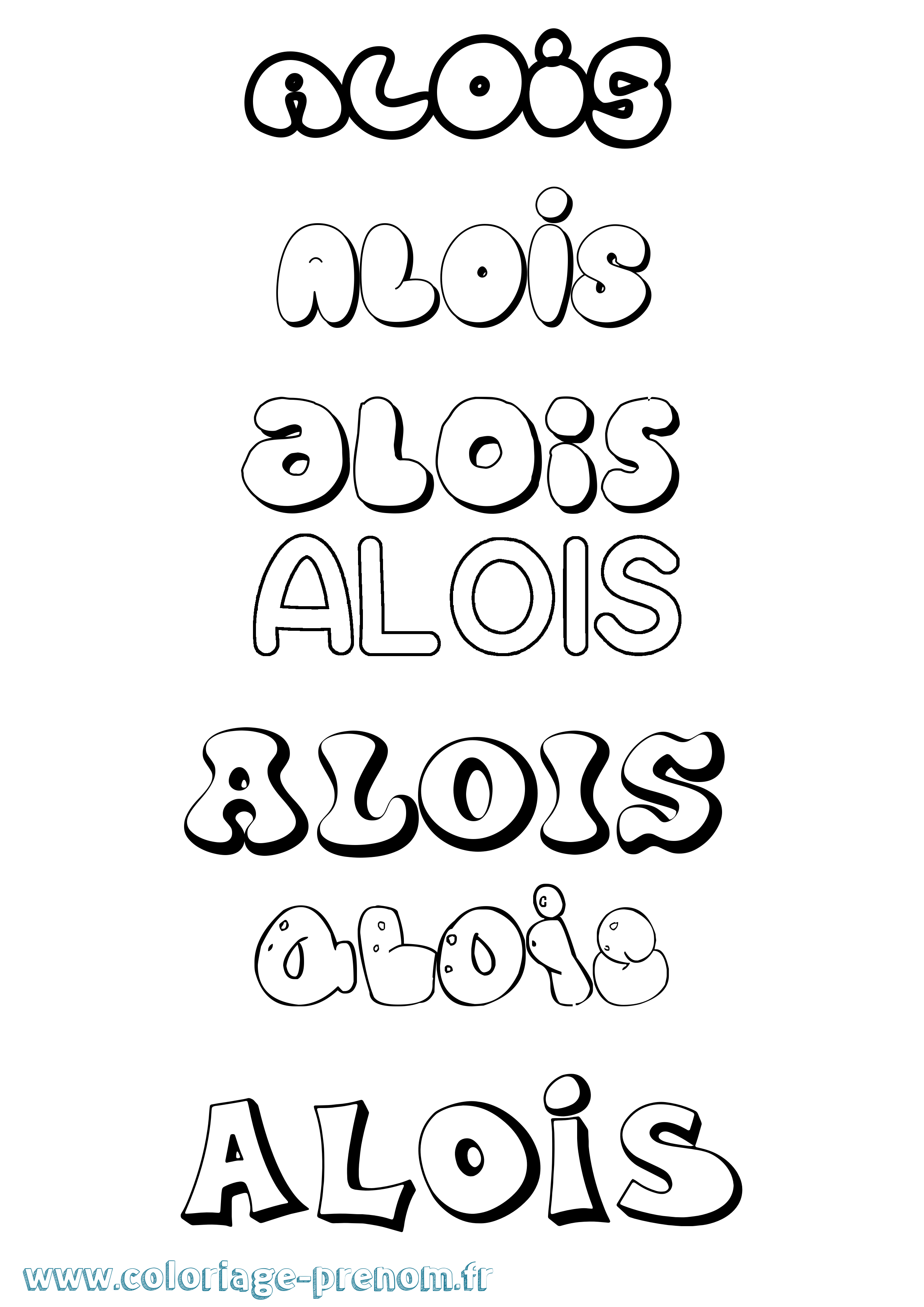 Coloriage Alois Bubble Coloriage prénom Alois Bubble
