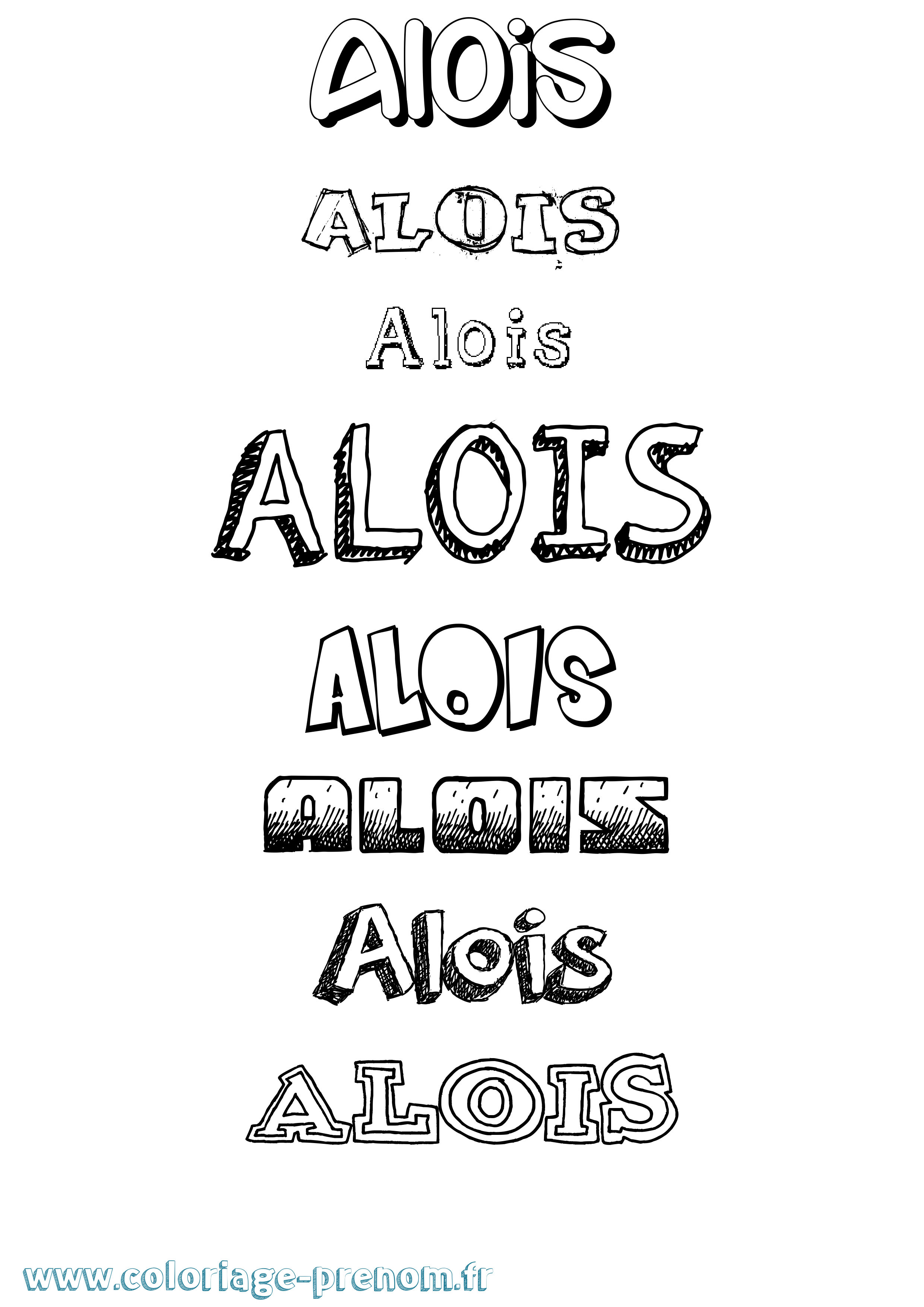 Coloriage Alois Dessiné Coloriage prénom Alois Dessiné