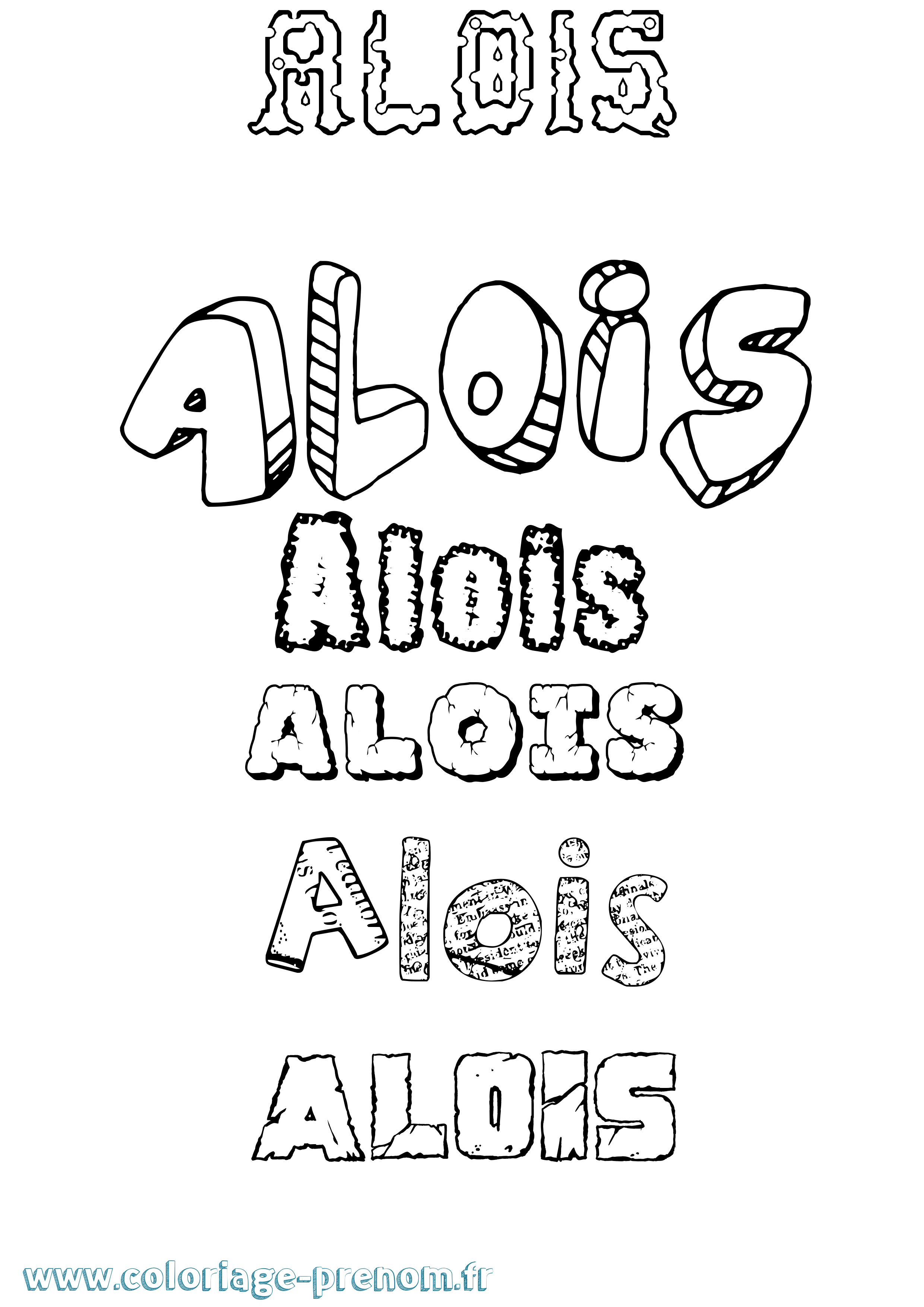 Coloriage Alois Destructuré Coloriage prénom Alois Destructuré