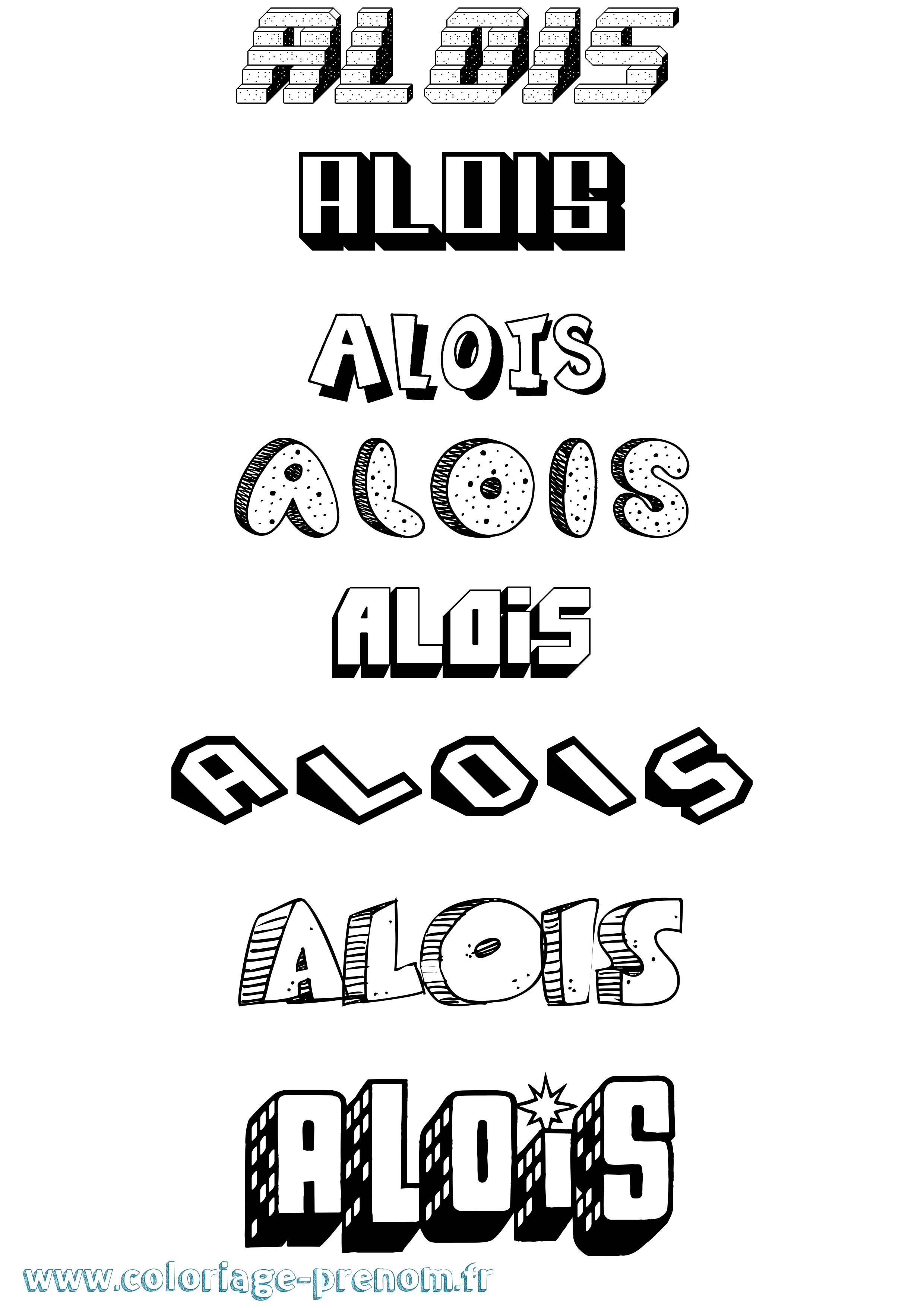 Coloriage Alois Effet 3D Coloriage prénom Alois Effet 3D