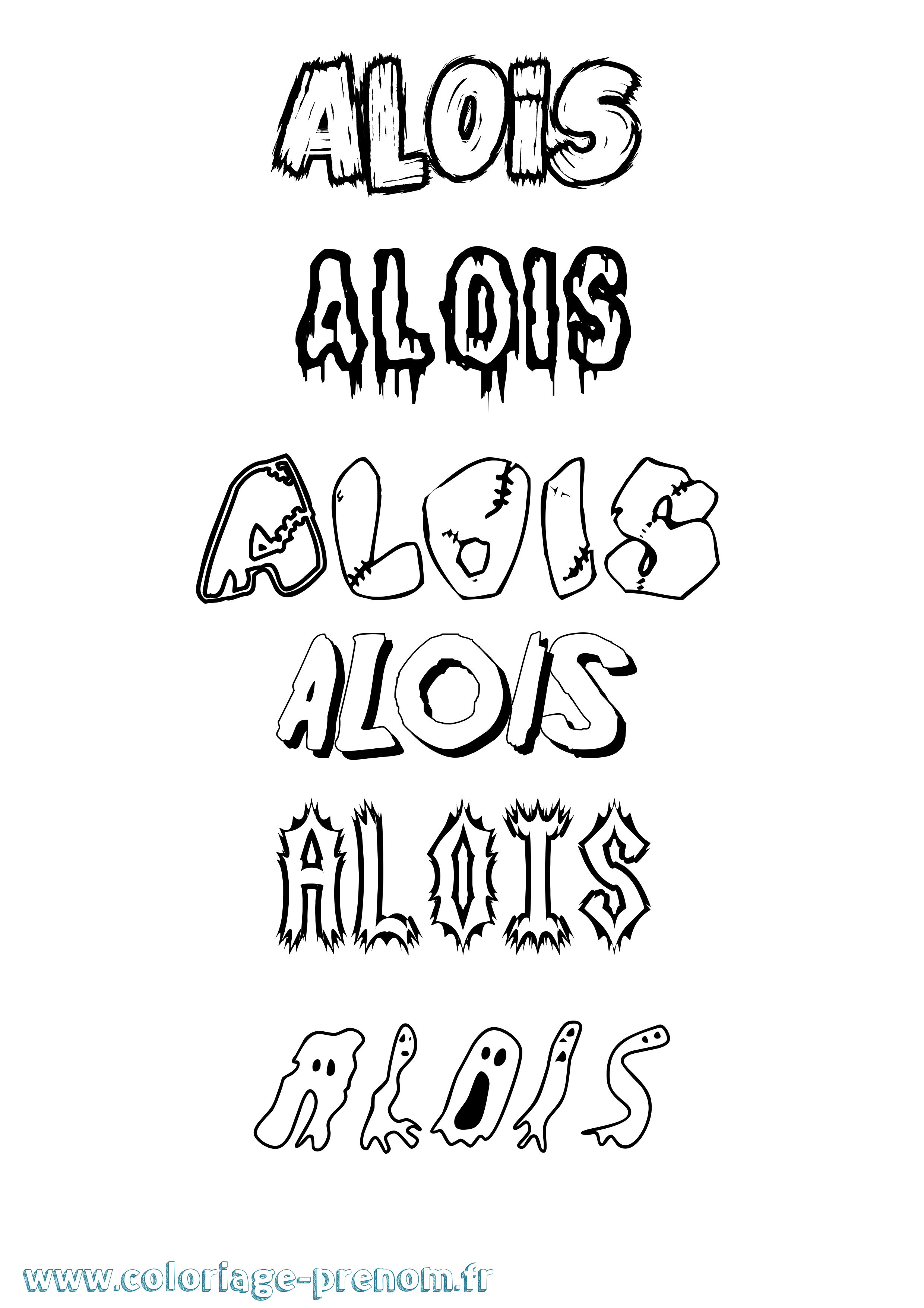 Coloriage Alois Frisson Coloriage prénom Alois Frisson