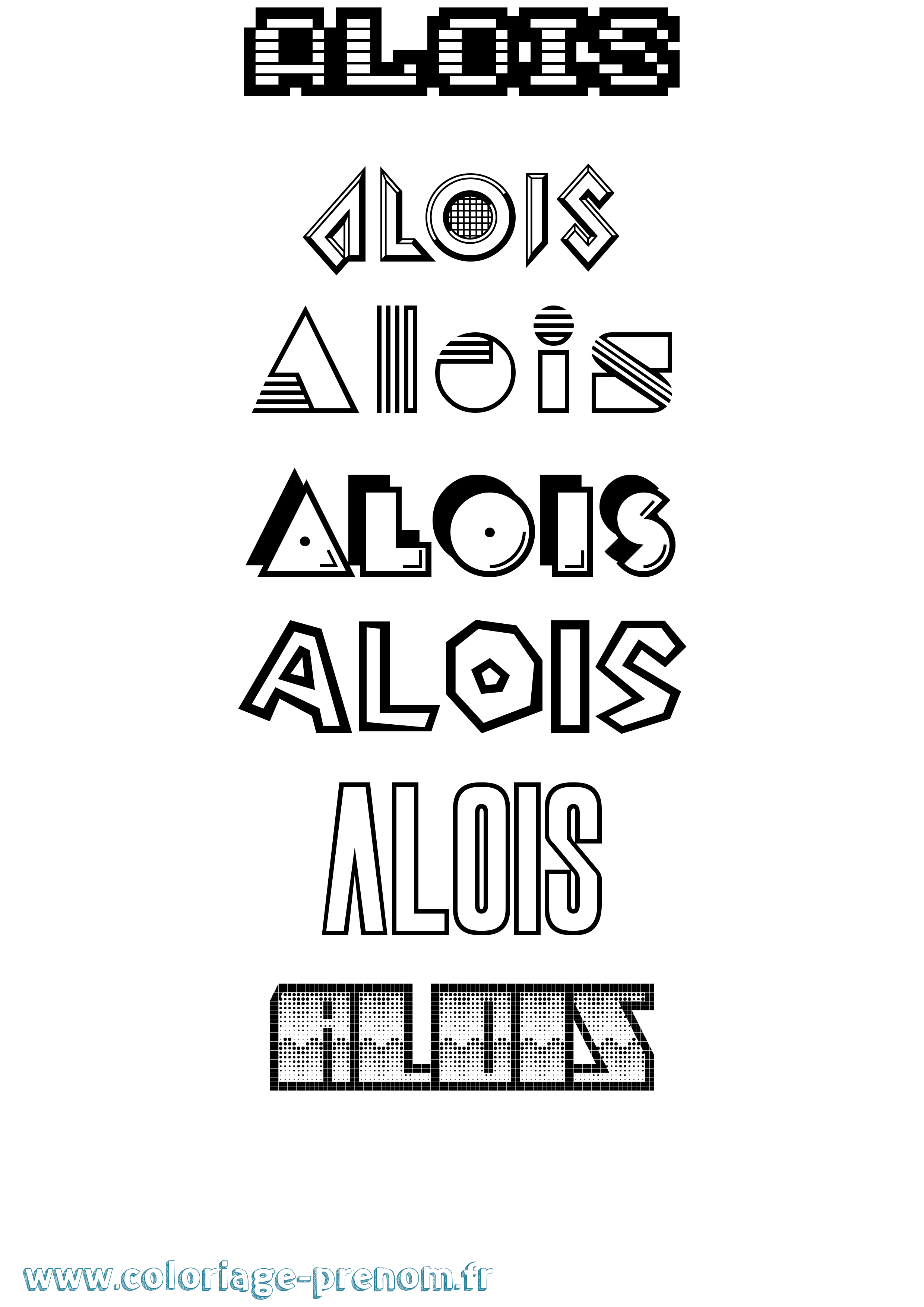 Coloriage prénom Alois Jeux Vidéos