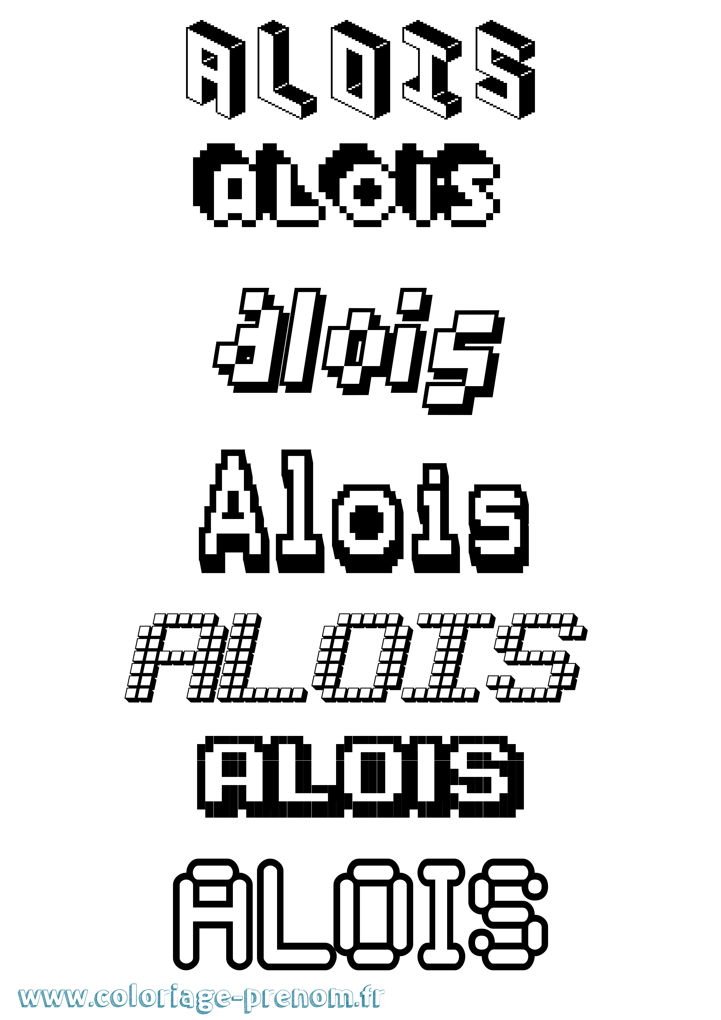 Coloriage Alois Pixel Coloriage prénom Alois Pixel