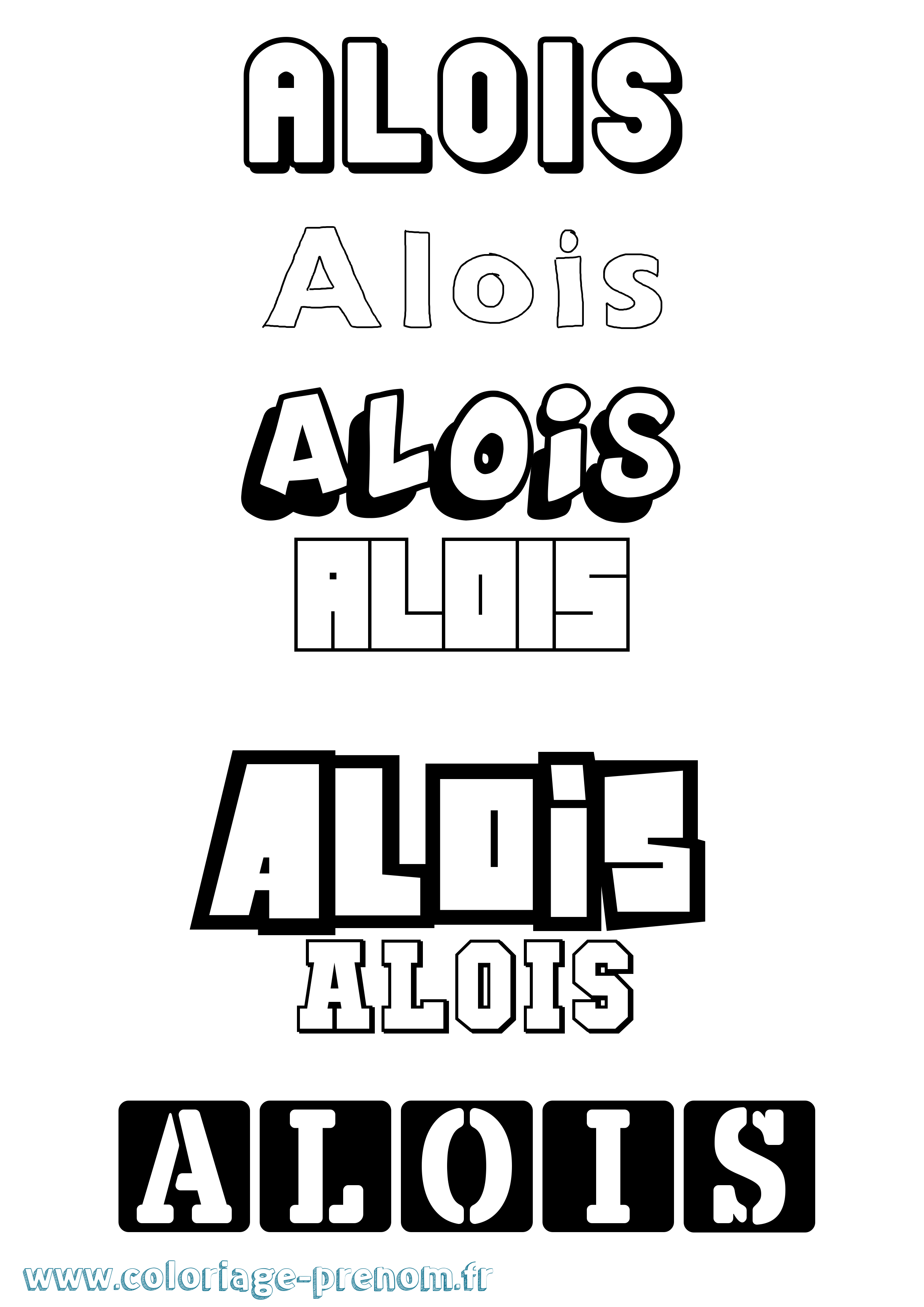 Coloriage prénom Alois Simple