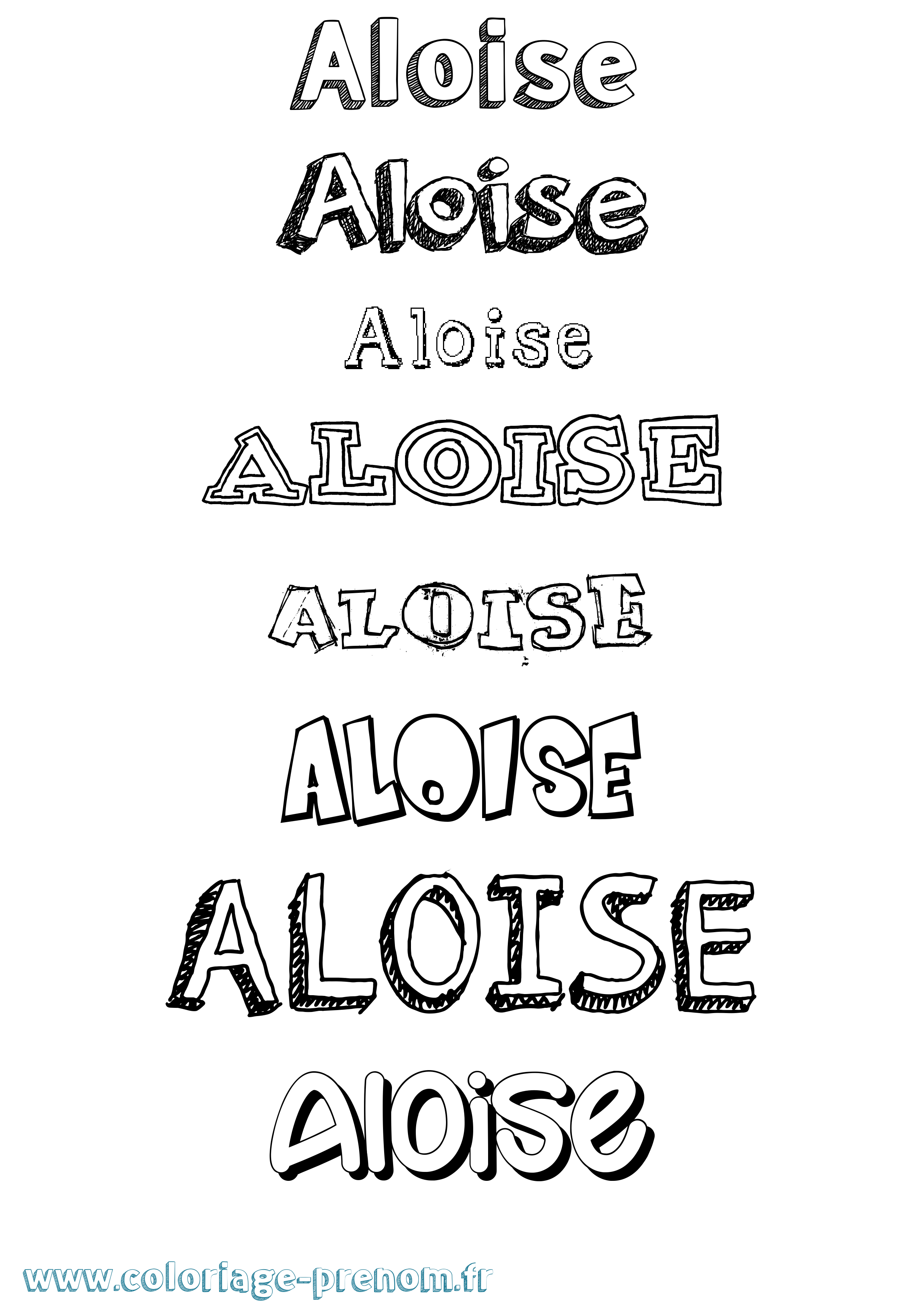 Coloriage Aloise Dessiné Coloriage prénom Aloise Dessiné