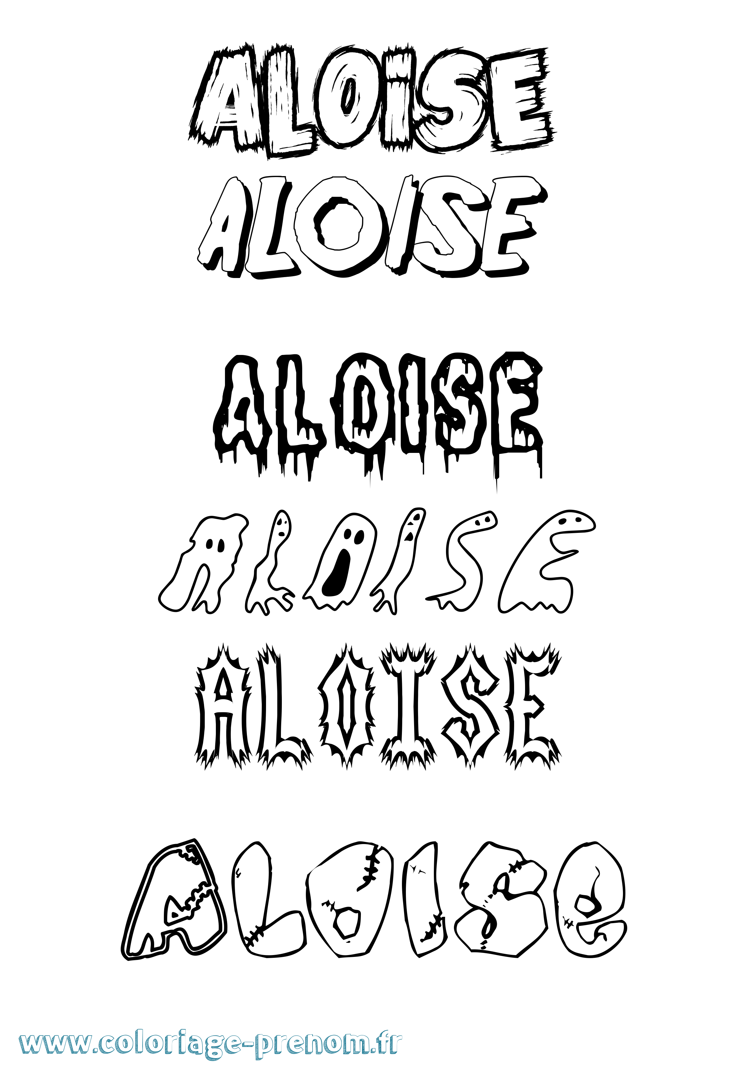 Coloriage Aloise Frisson Coloriage prénom Aloise Frisson