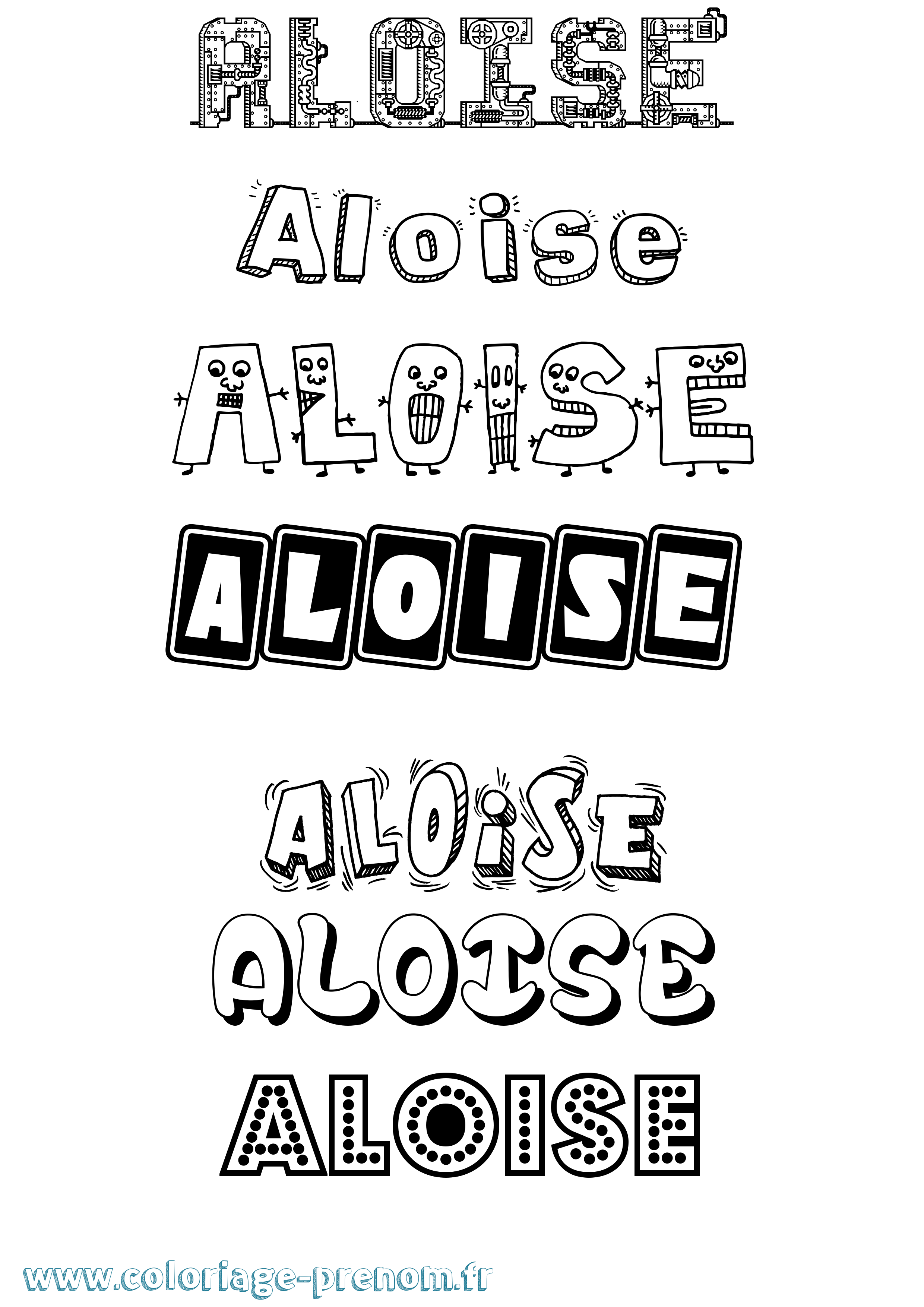 Coloriage Aloise Fun Coloriage prénom Aloise Fun