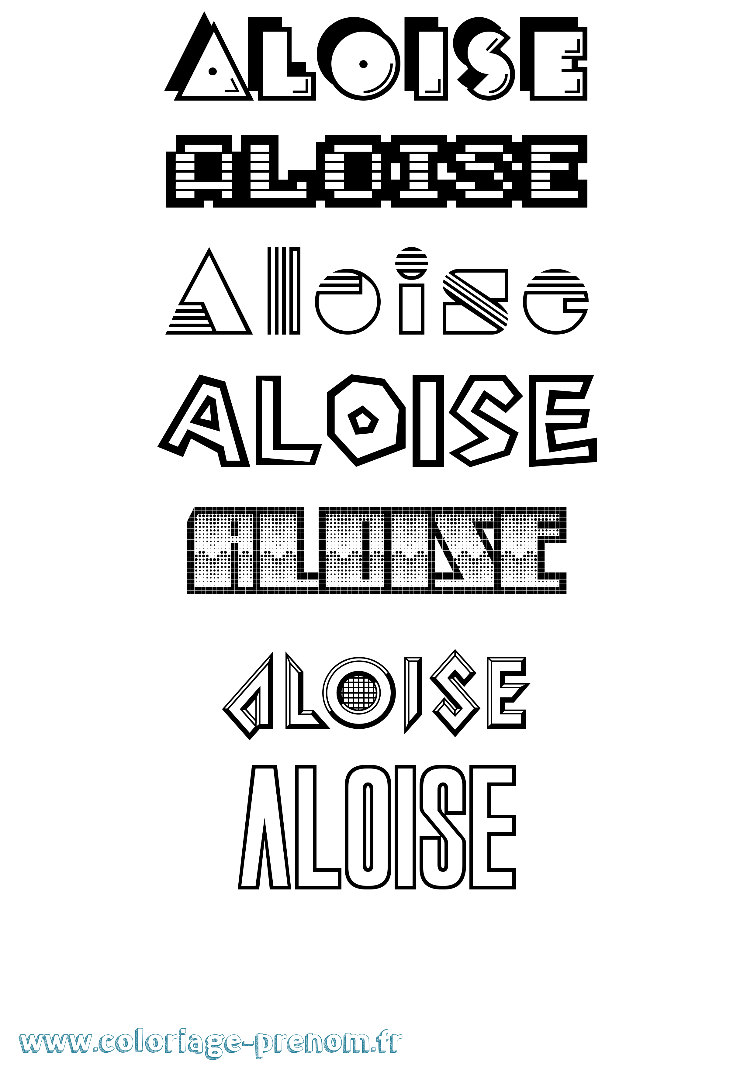 Coloriage Aloise Jeux Vidéos Coloriage prénom Aloise Jeux Vidéos