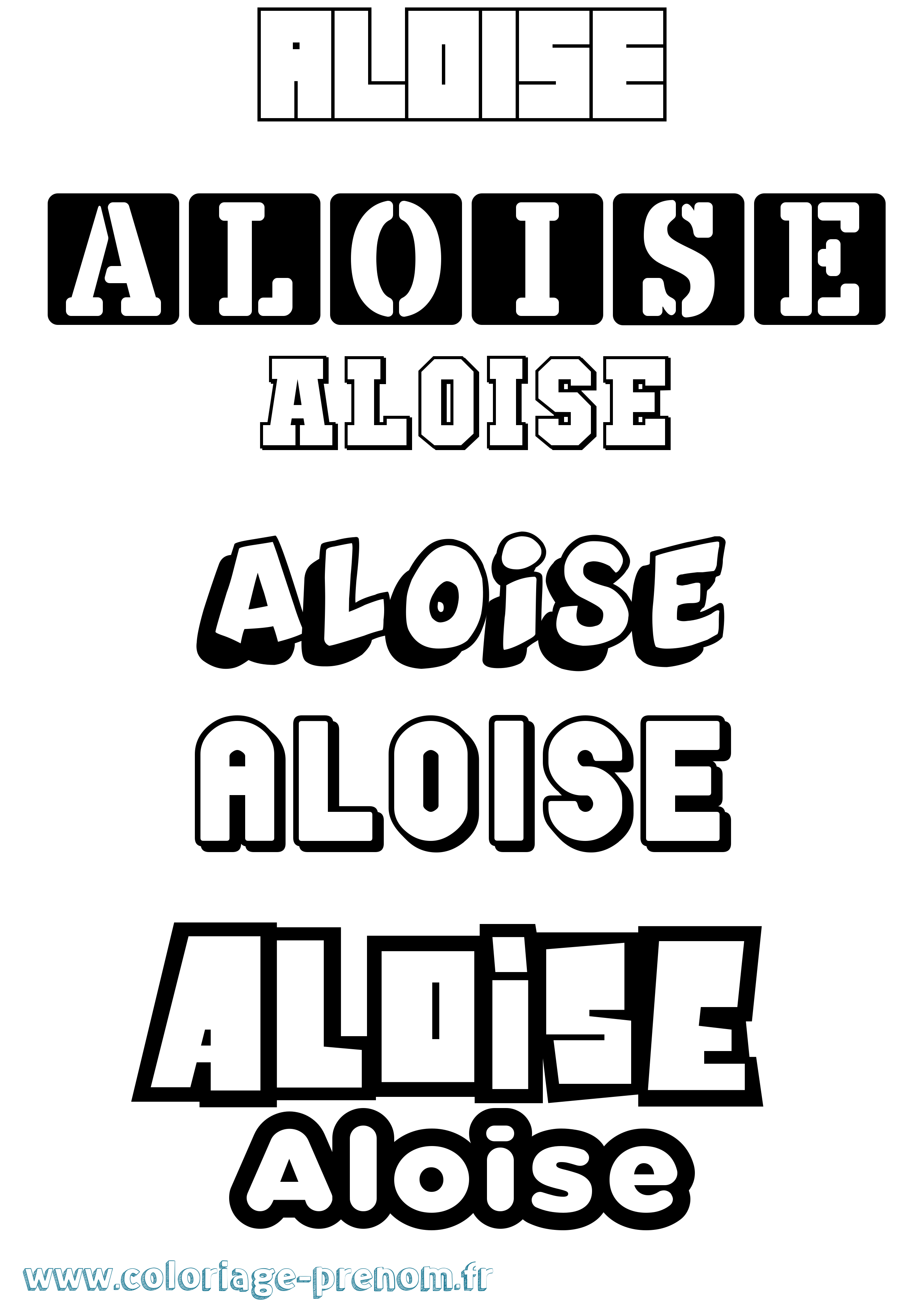 Coloriage prénom Aloise Simple