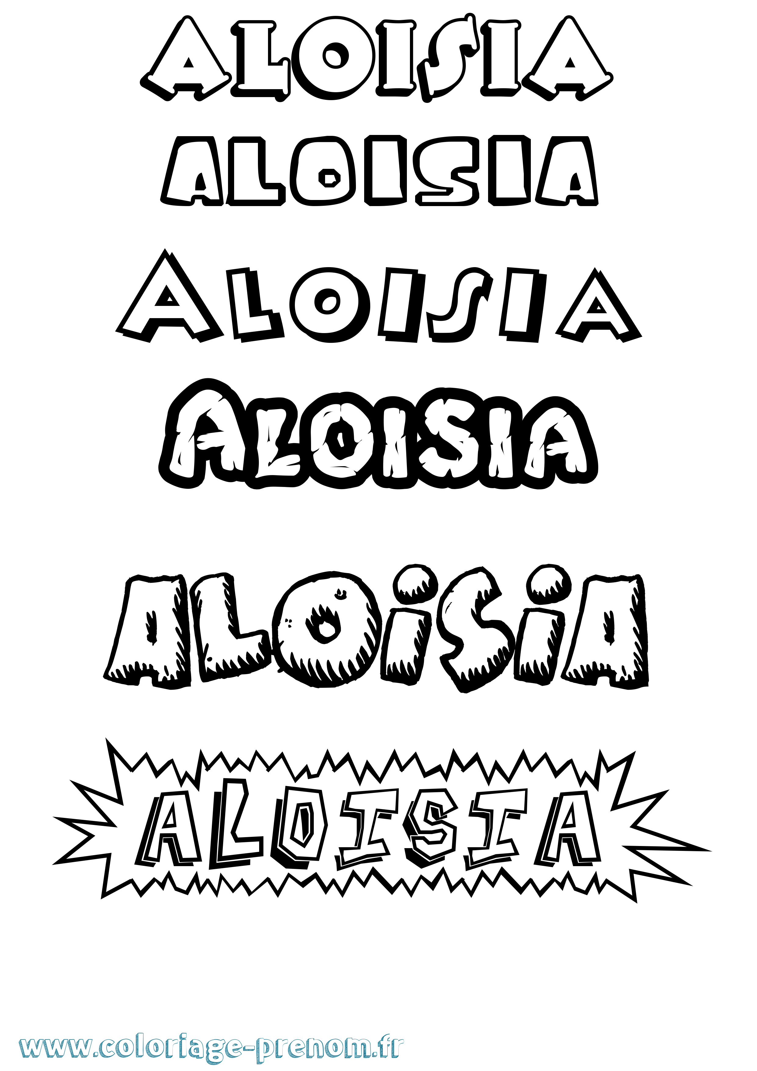 Coloriage prénom Aloisia Dessin Animé