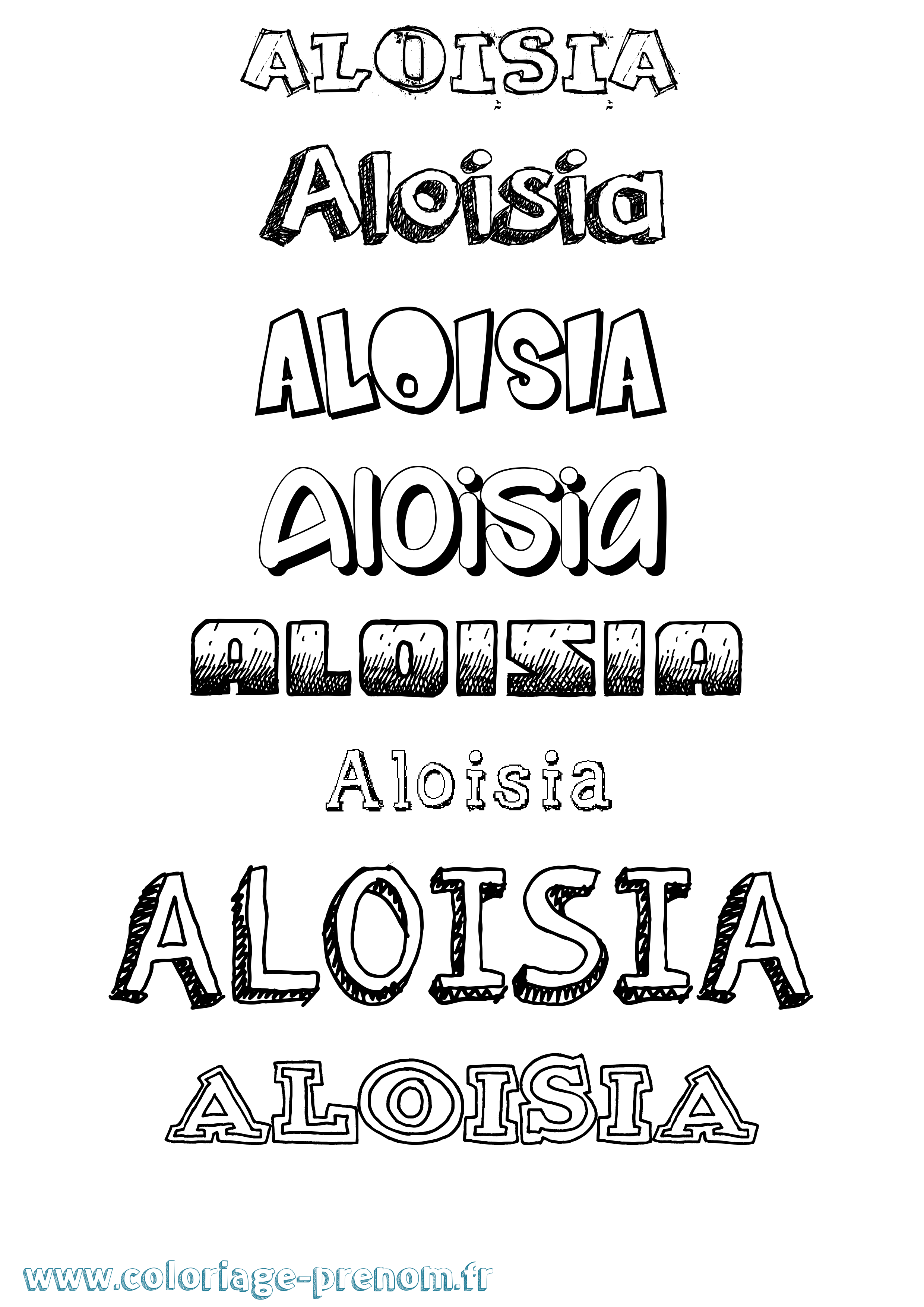 Coloriage prénom Aloisia Dessiné