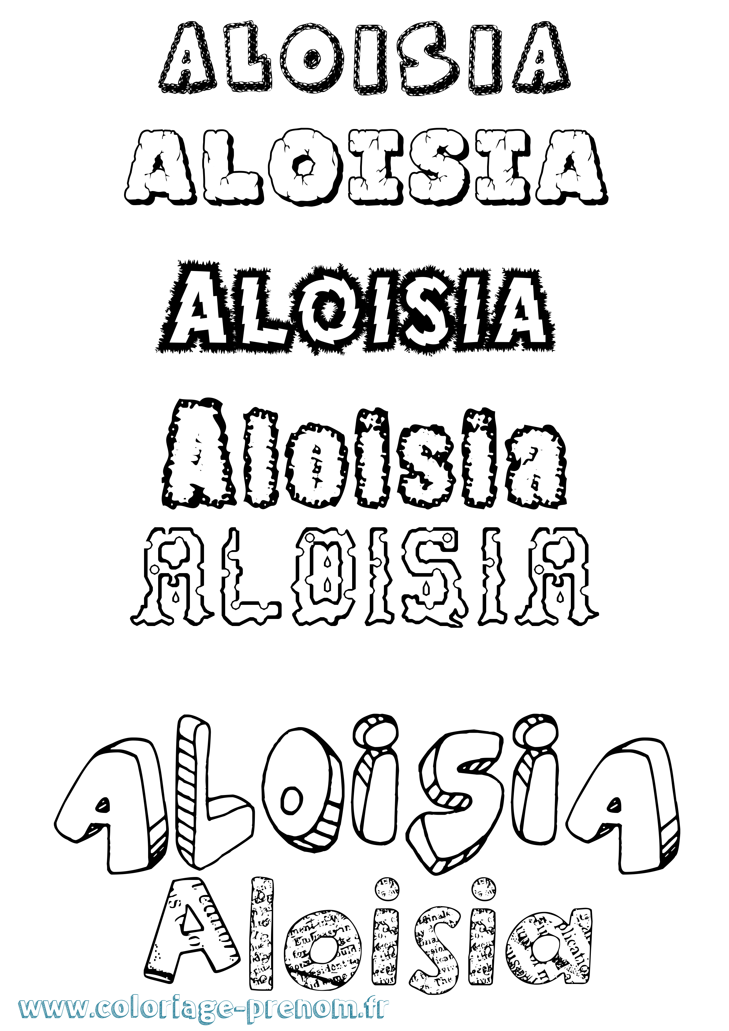 Coloriage prénom Aloisia Destructuré