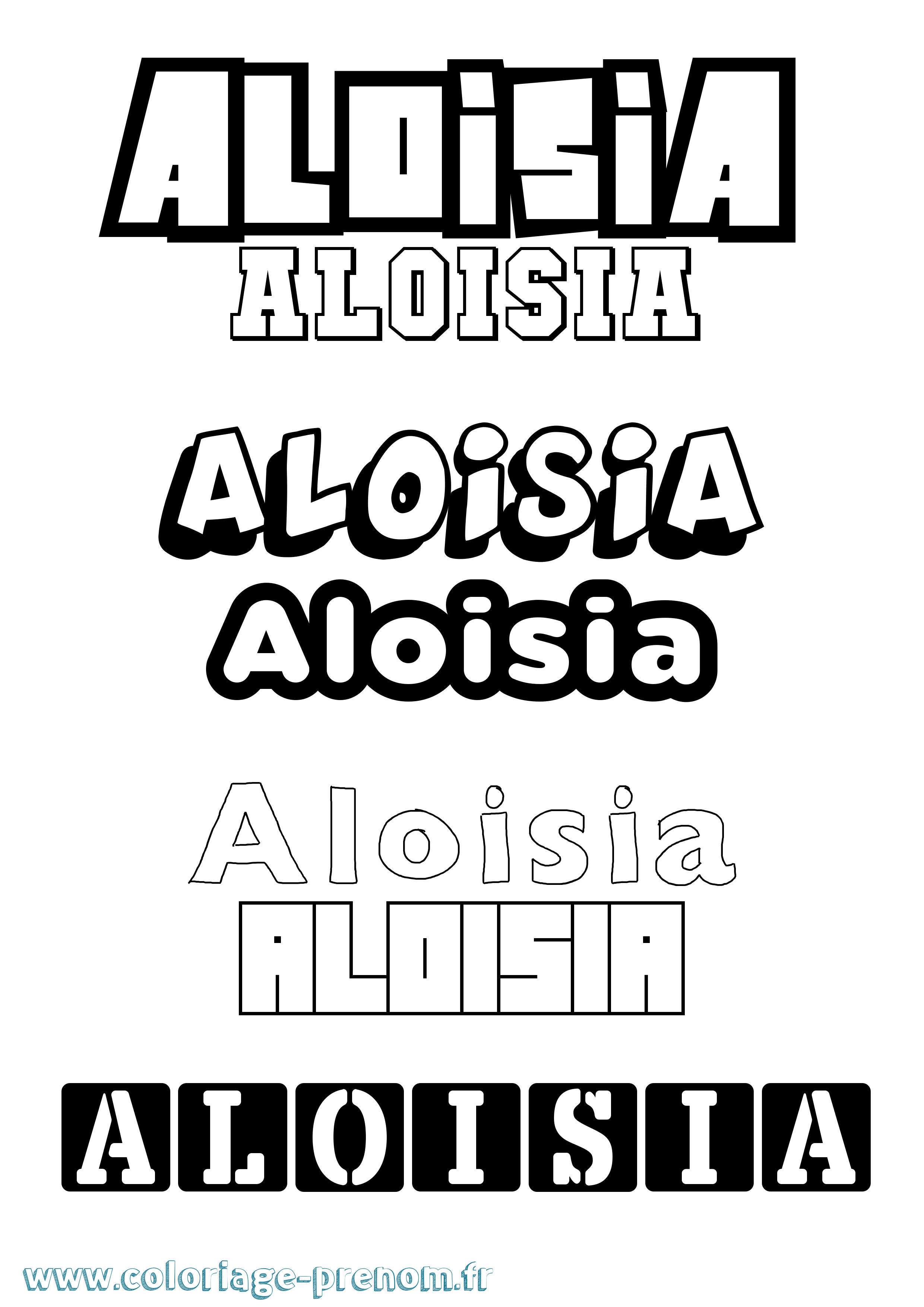 Coloriage prénom Aloisia Simple