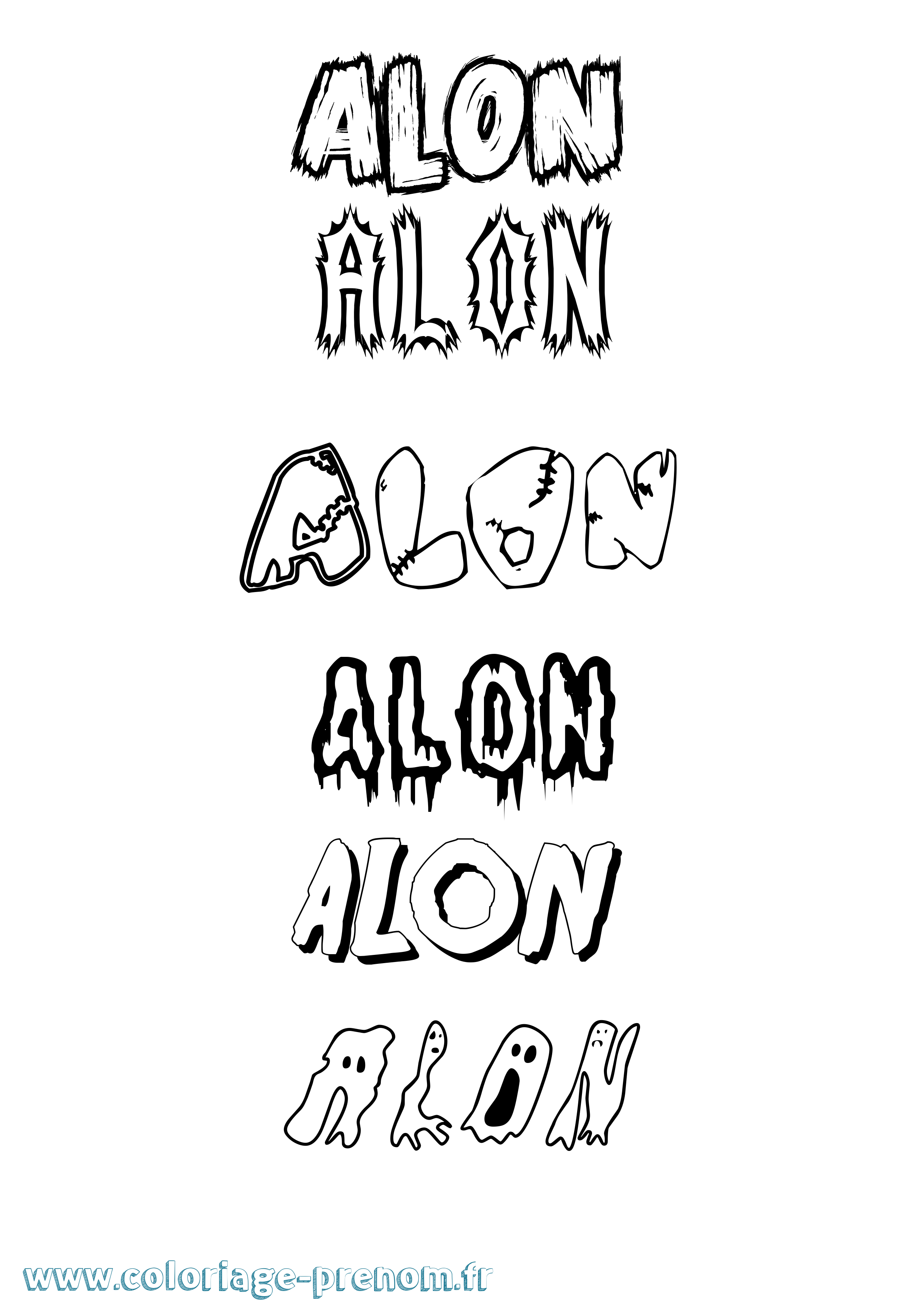 Coloriage prénom Alon