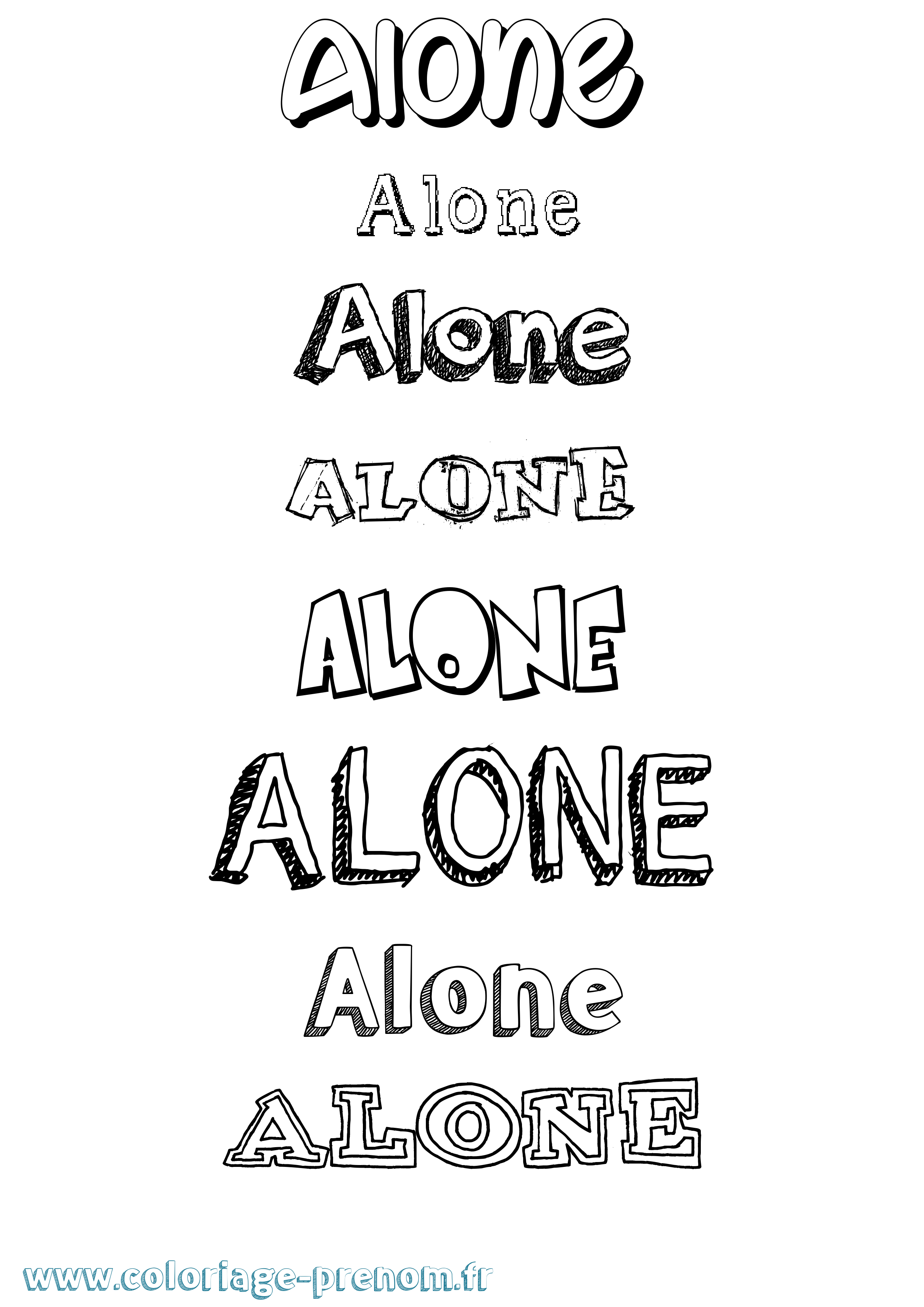 Coloriage Alone Dessiné Coloriage prénom Alone Dessiné