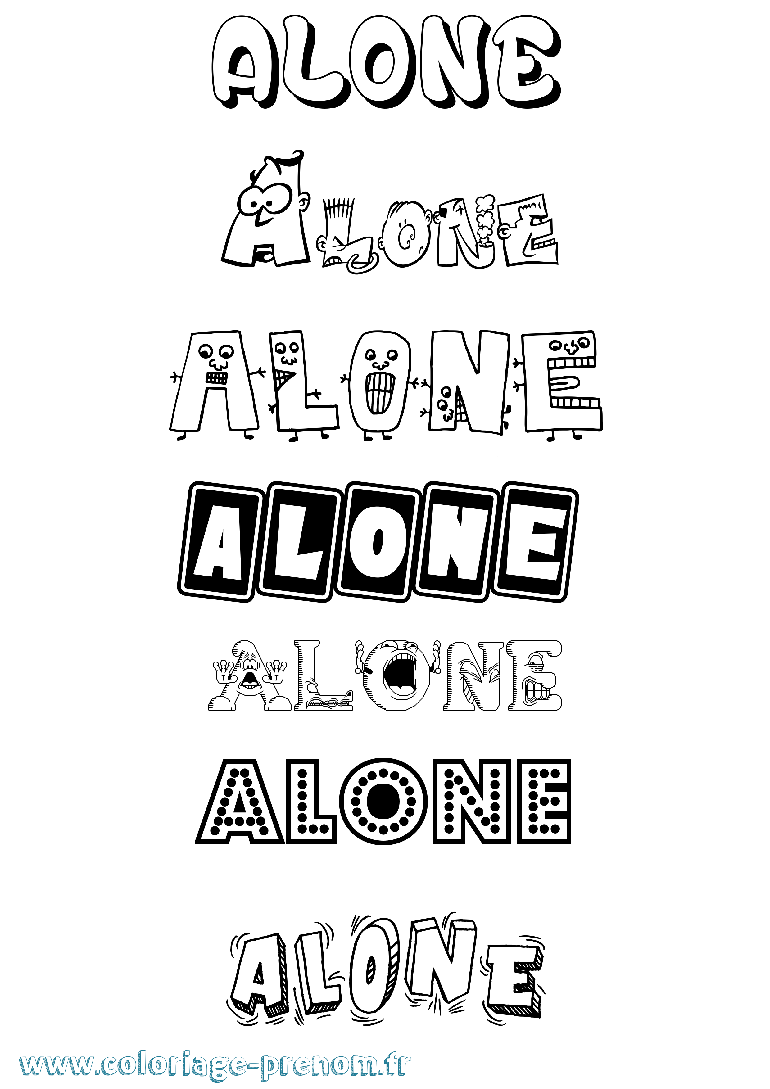 Coloriage Alone Fun Coloriage prénom Alone Fun