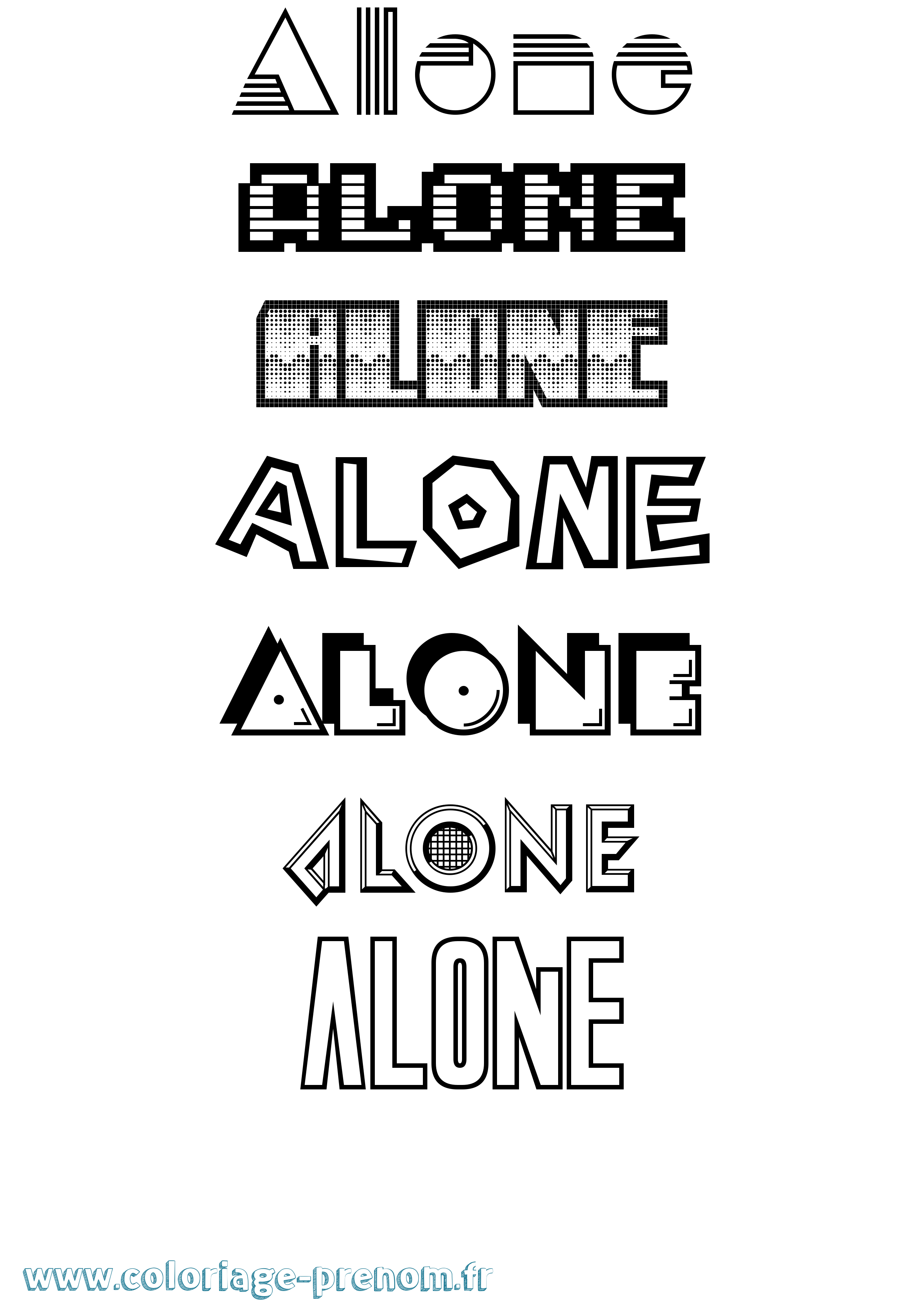 Coloriage Alone Jeux Vidéos Coloriage prénom Alone Jeux Vidéos
