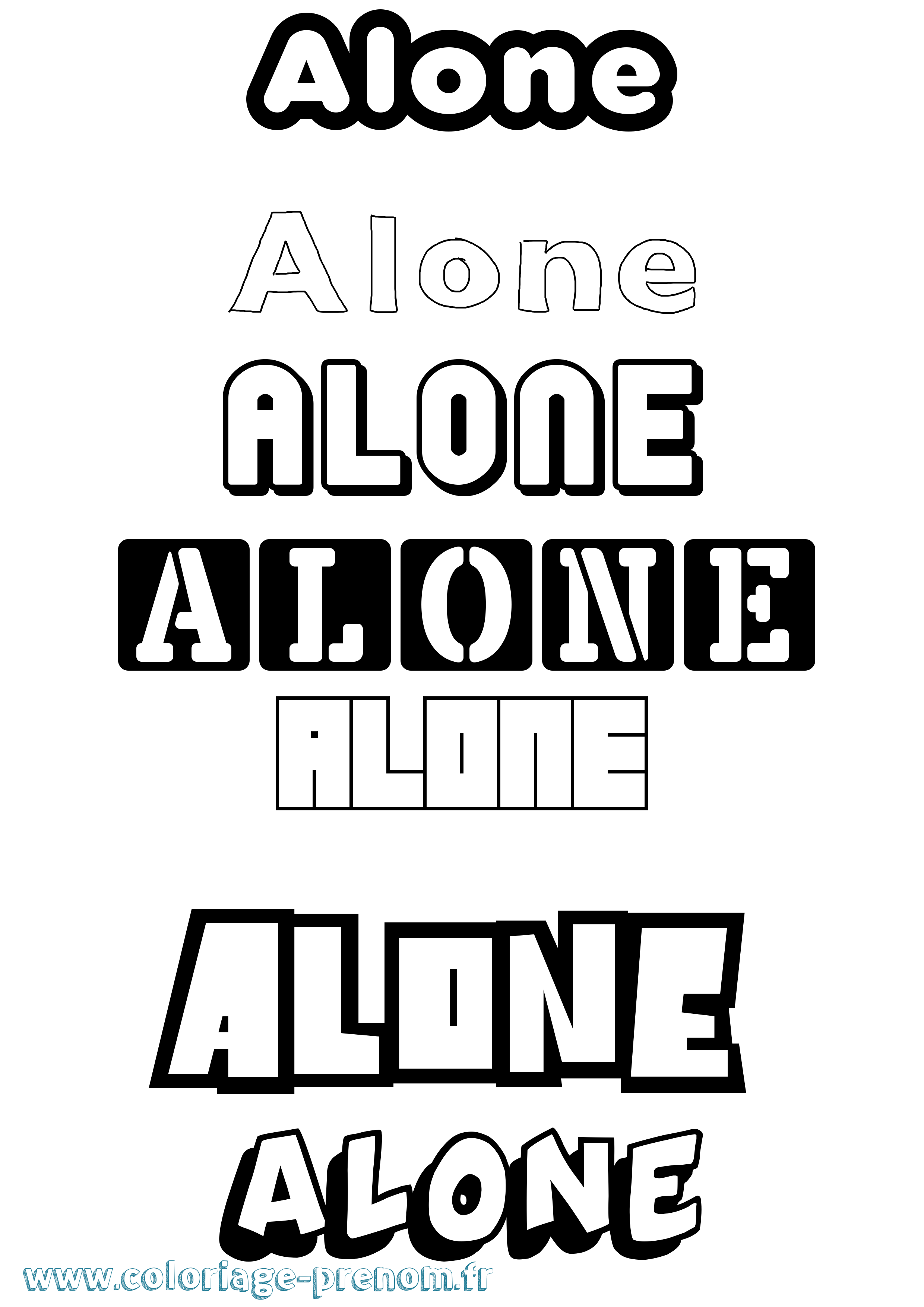 Coloriage Alone Simple Coloriage prénom Alone Simple