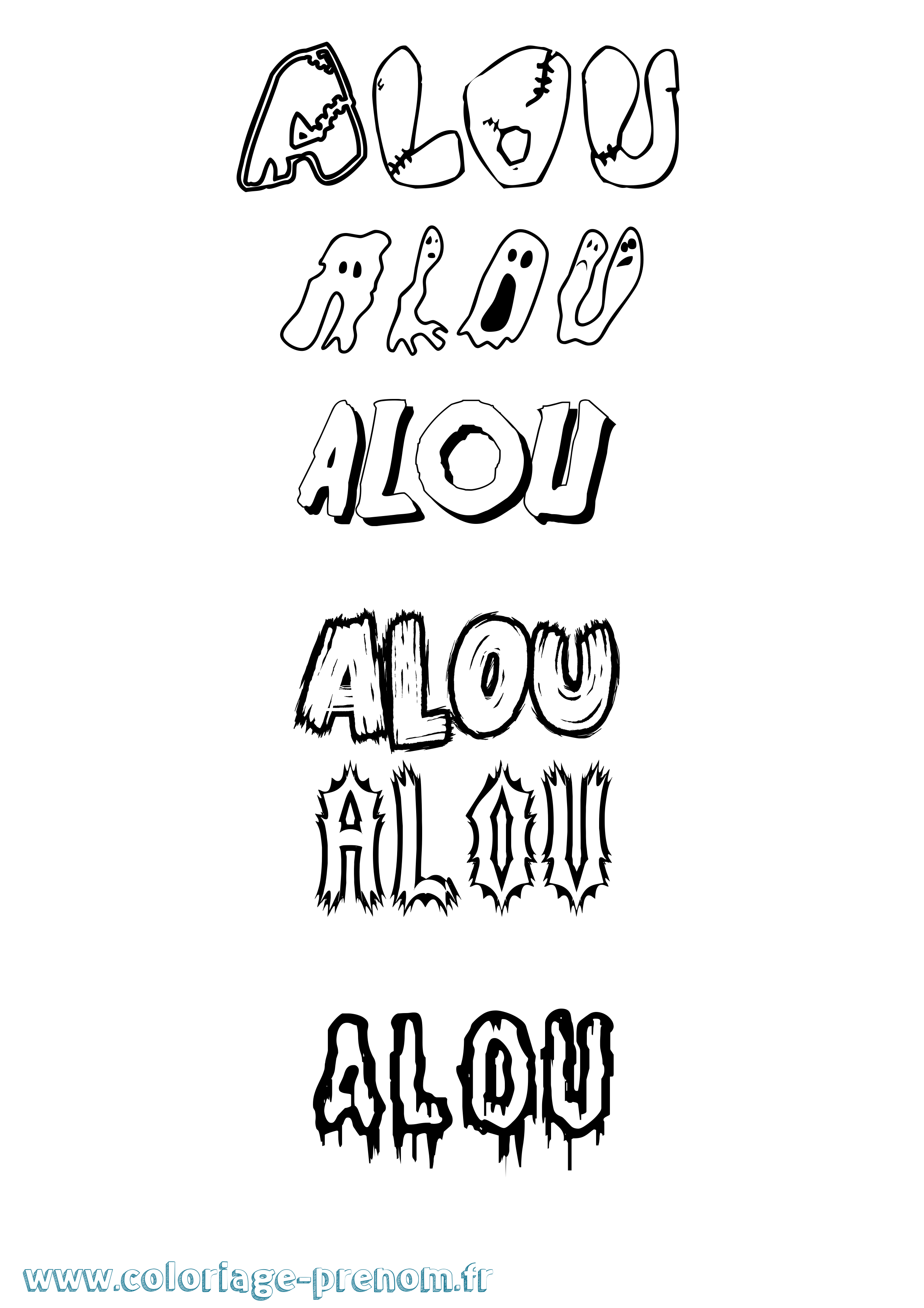 Coloriage Alou Frisson Coloriage prénom Alou Frisson