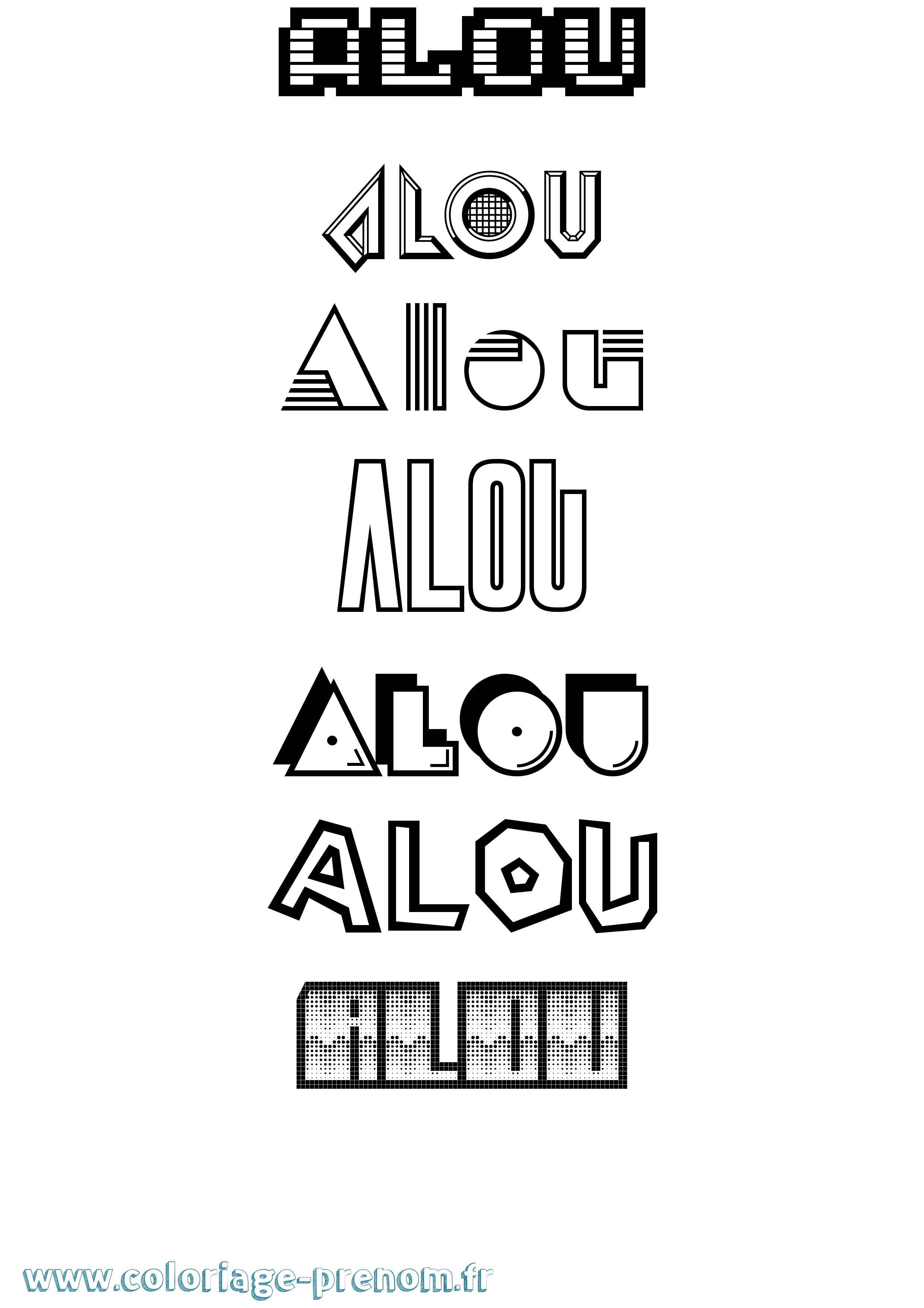 Coloriage Alou Jeux Vidéos Coloriage prénom Alou Jeux Vidéos